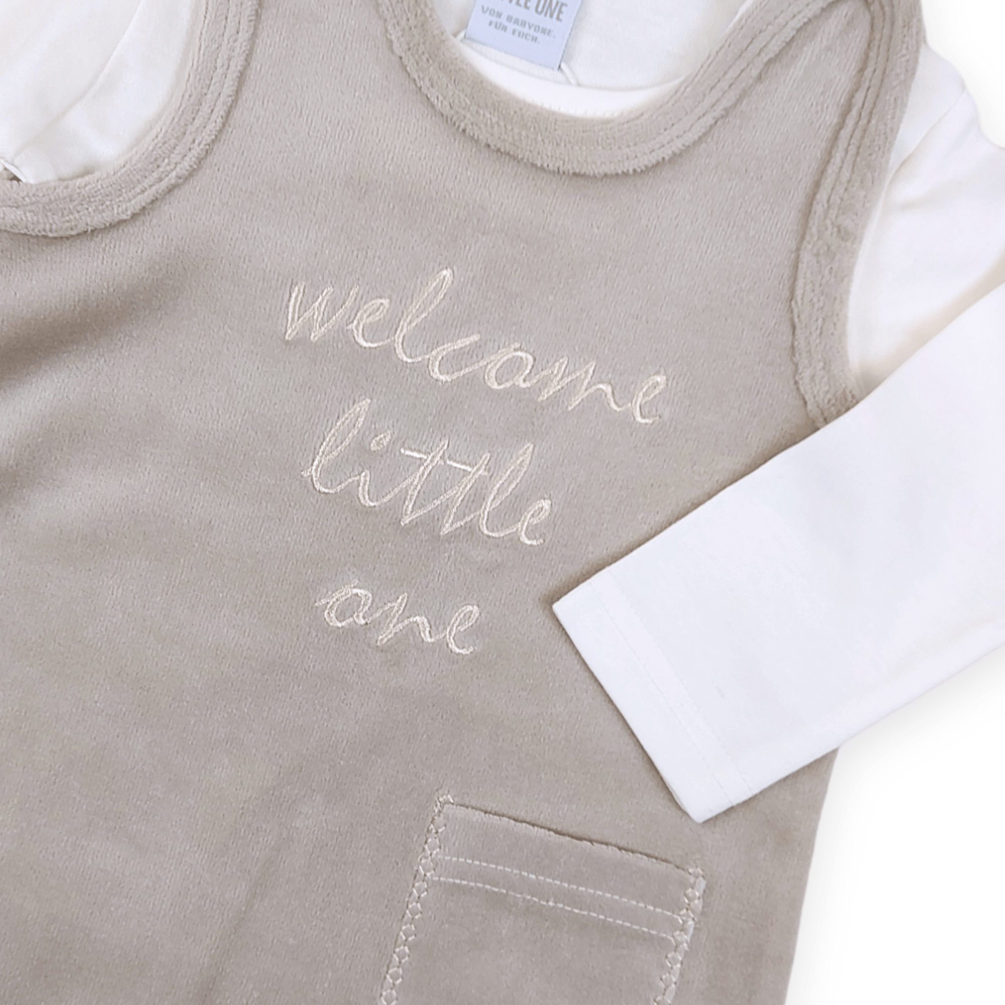 Sprüchestrampler welcome little one LITTLE ONE Beige M2000585071707 2