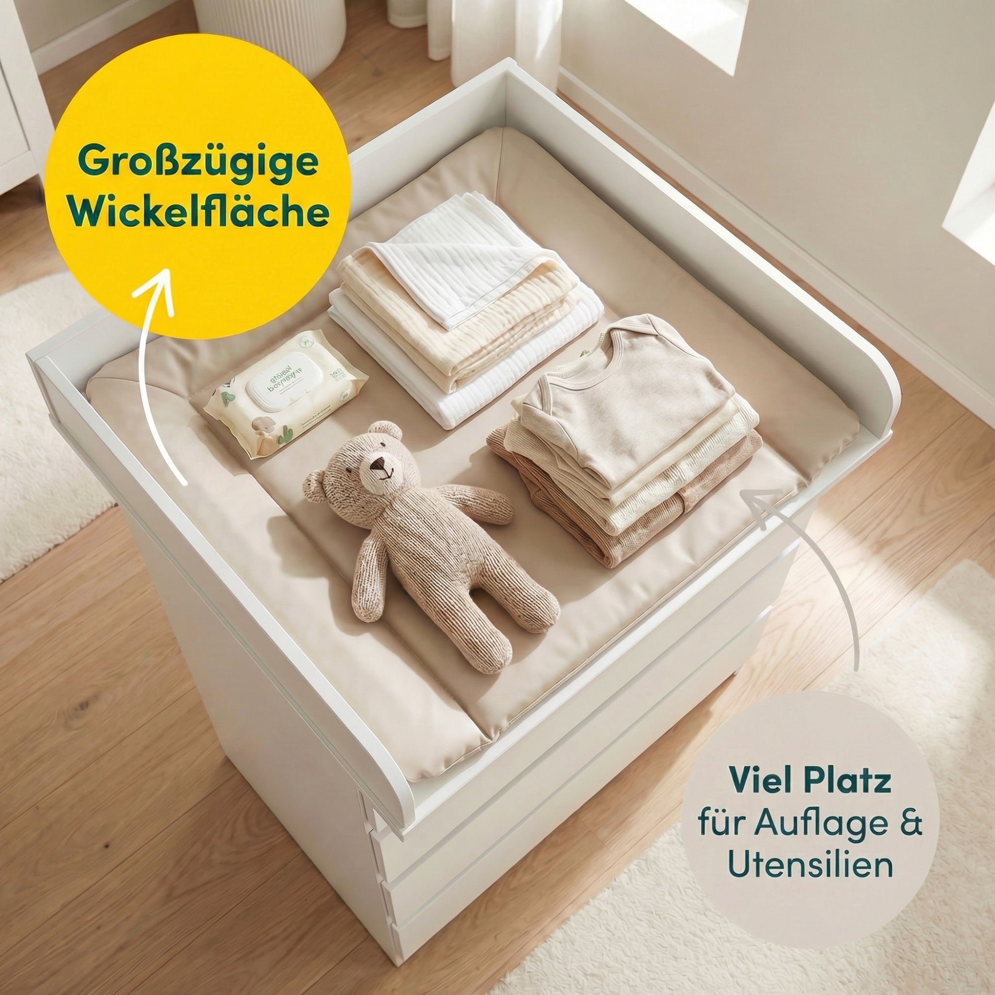 Wickelaufsätze, LITTLE ONE, Weiß – Produktansicht
