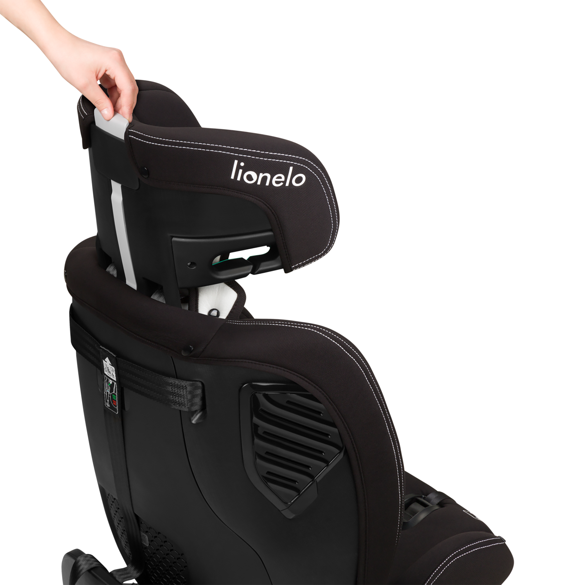Kindersitze 9-36 kg, Gruppe 1/2/3, lionelo, Schwarz – Produktansicht