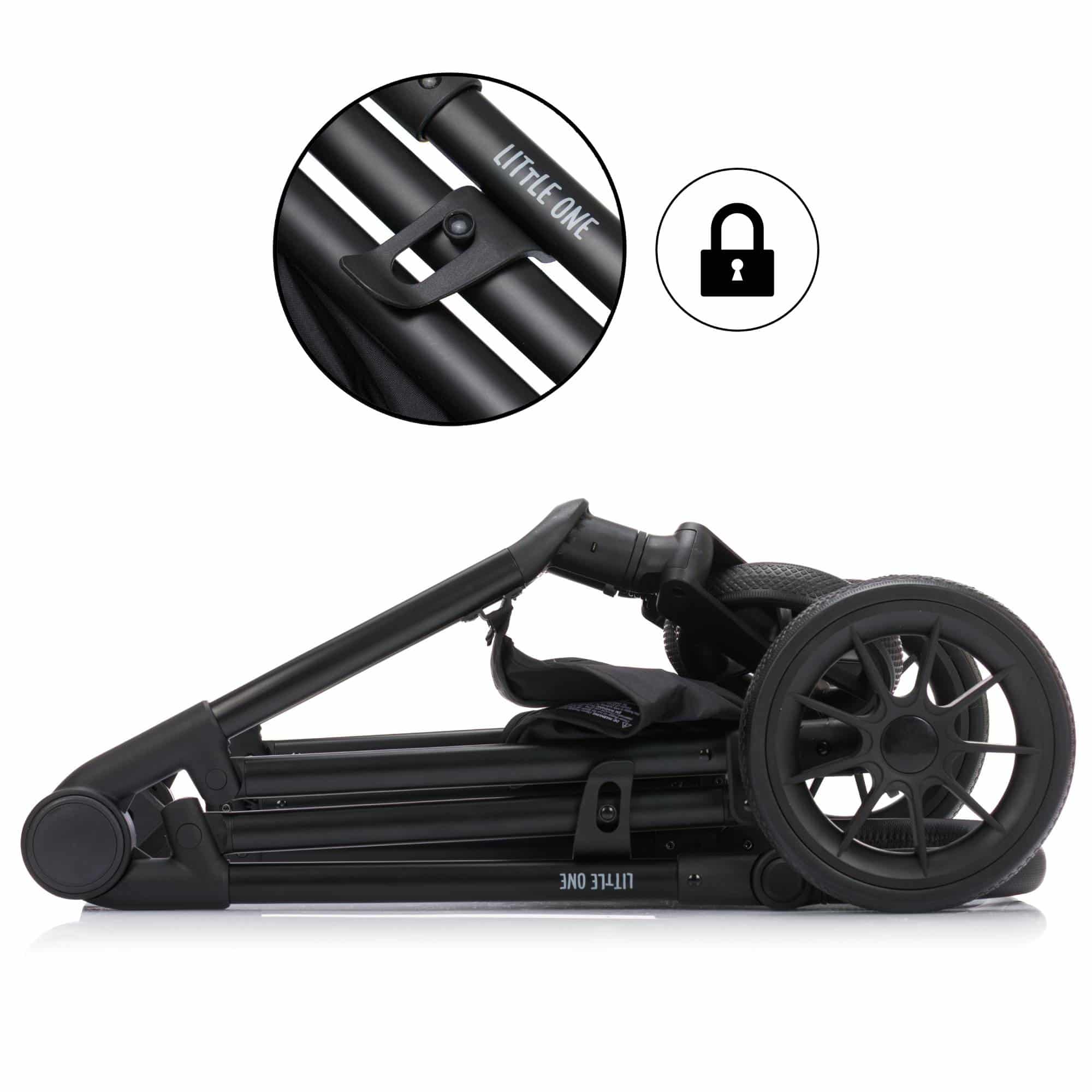 Kombi-Kinderwagen, LITTLE ONE, Schwarz – Produktansicht