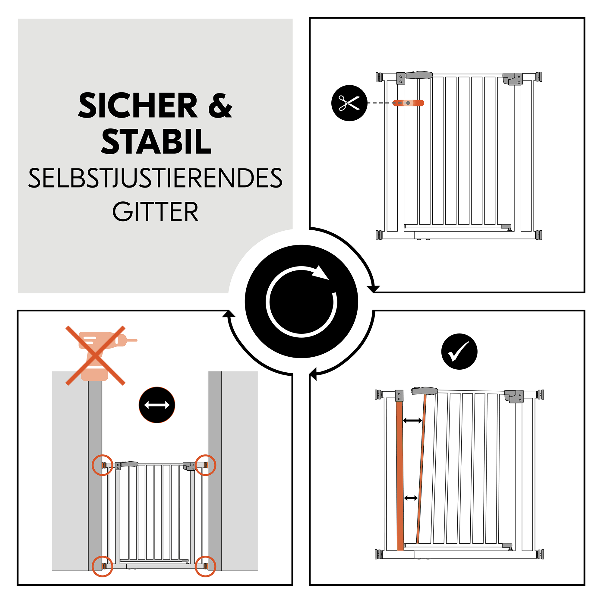 Tür- & Treppenschutzgitter, hauck, Weiß – Produktansicht