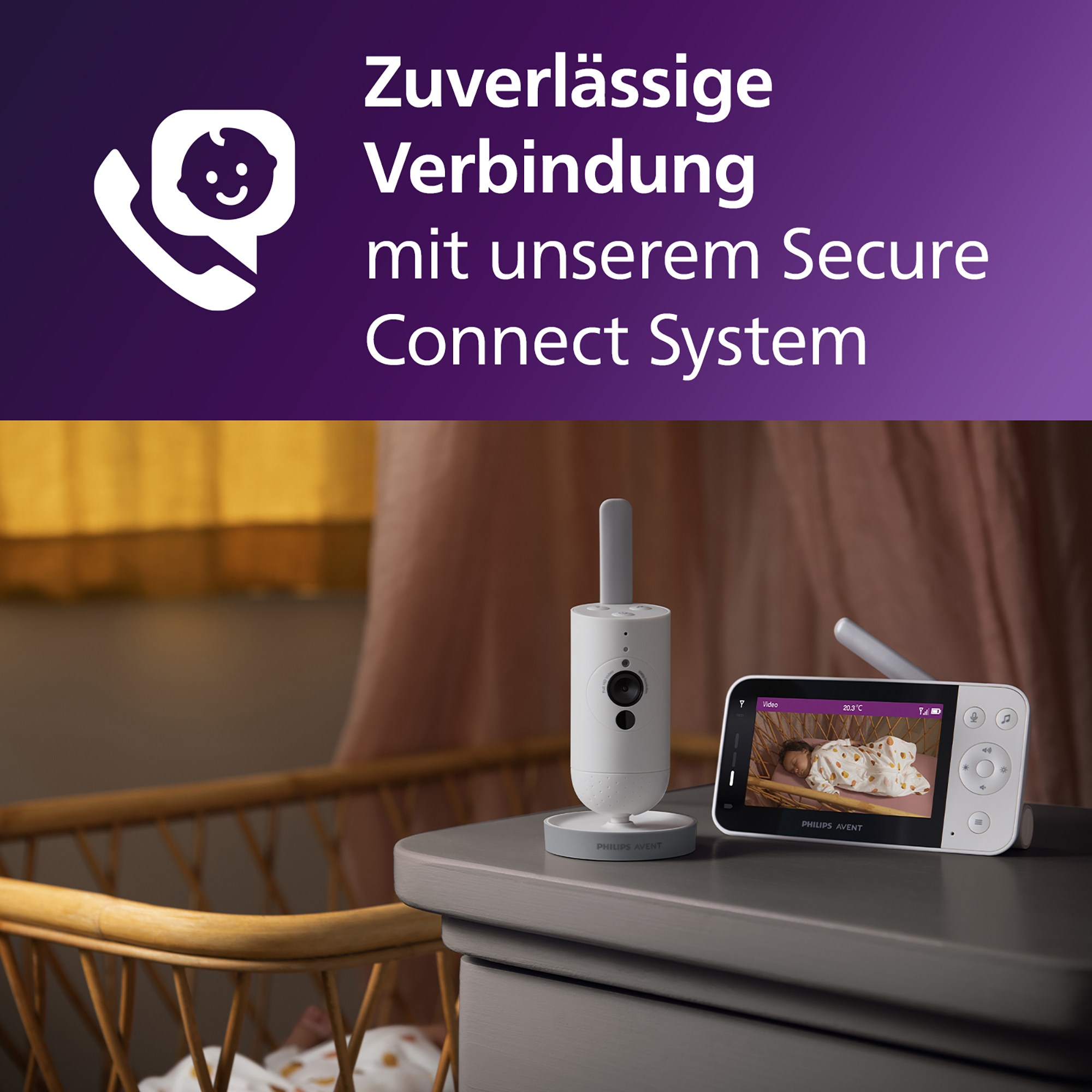 Video Babyphone, PHILIPS AVENT, Weiß – Produktansicht