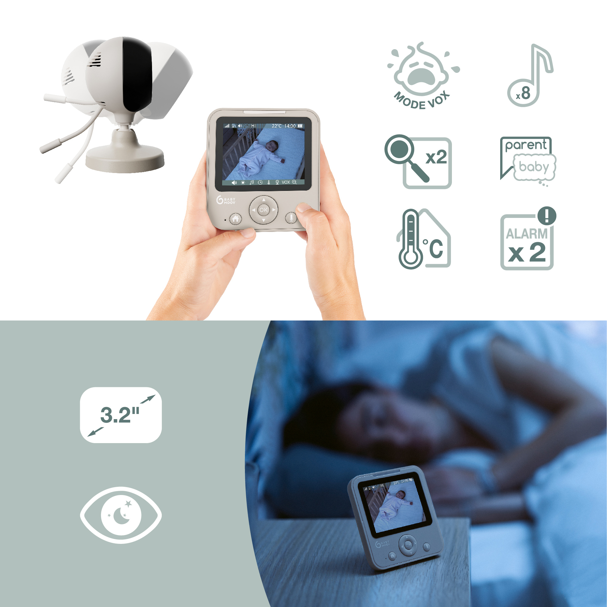 Video Babyphone, babymoov, Beige – Produktansicht