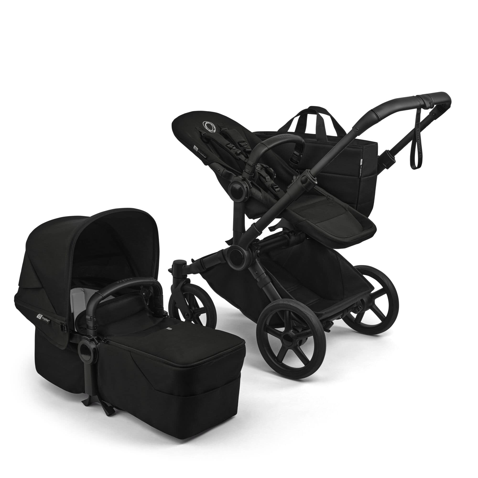 Kombi-Kinderwagen, bugaboo, Schwarz – Besonderheit: Liegeaufsatz mit PureBreeze™-Matratze für optimale Unterstützung von Neugeborenen