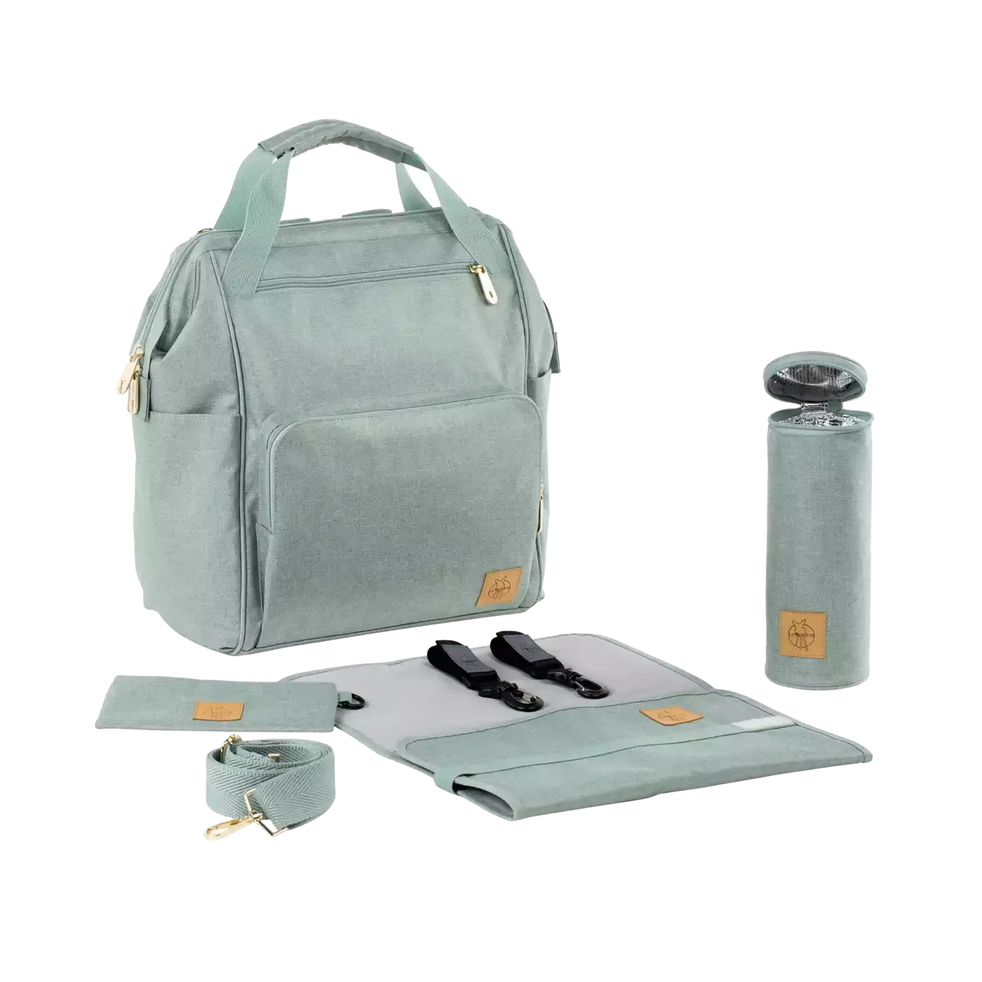 Wickelrucksack Glam Goldie mint LÄSSIG Grün Mint 2000571864115 1