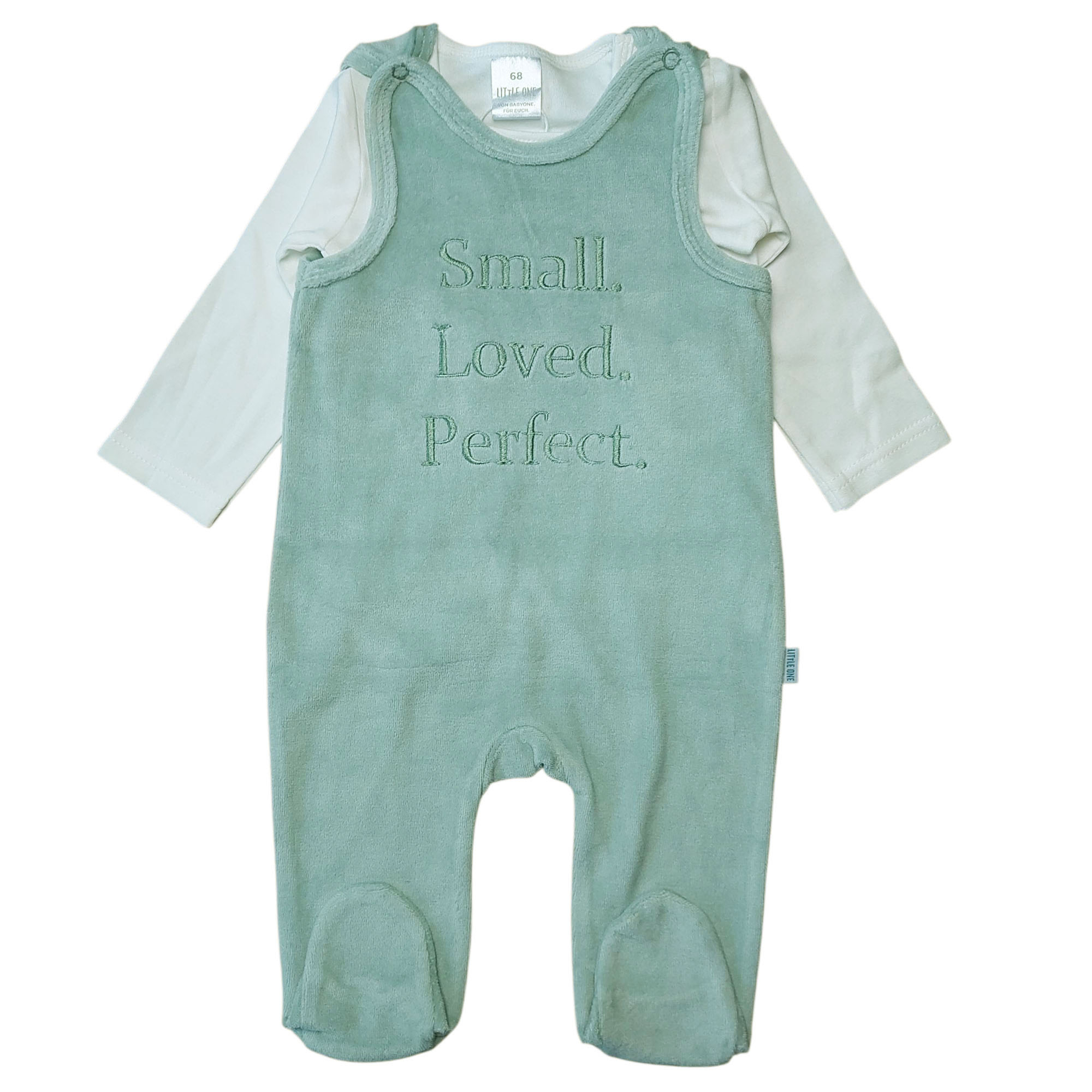 Nicki Strampler, LITTLE ONE, Grün – Besonderheit: Set bestehend aus Strampler und Langarmshirt