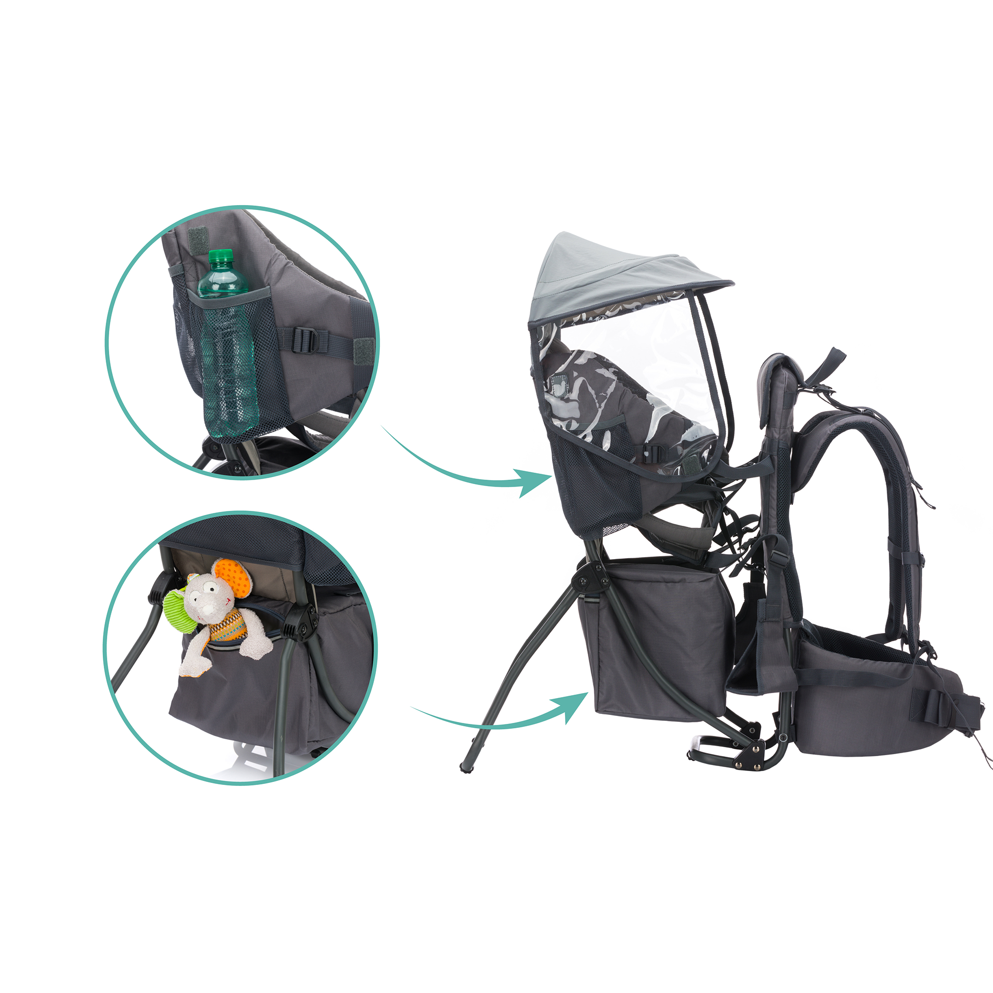 Rückentragen, fillikid, Grau – Produktansicht