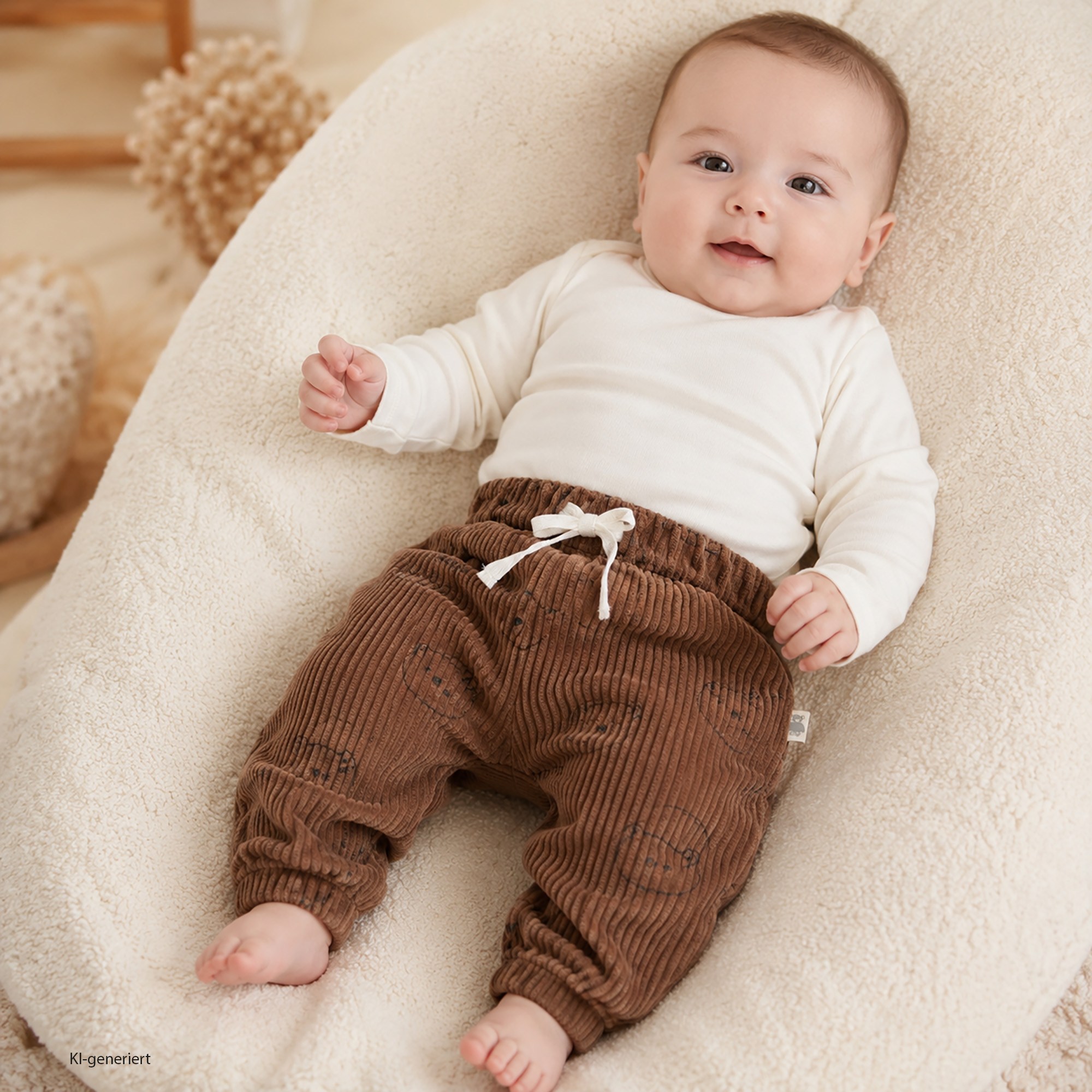 Cordhosen, LITTLE, Braun – Besonderheit: aus 100% Baumwolle