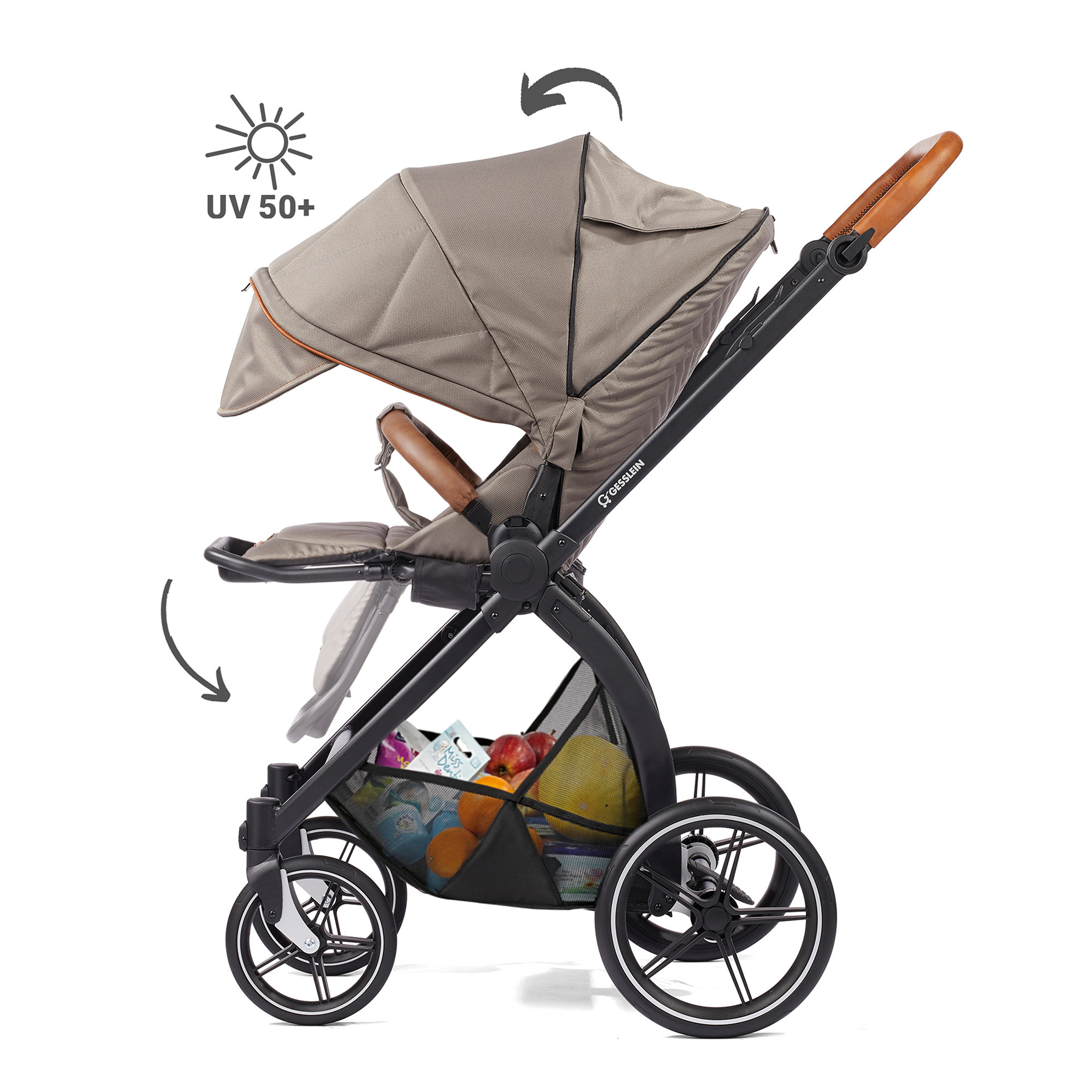 Kombi-Kinderwagen, GESSLEIN, Beige – Produktansicht