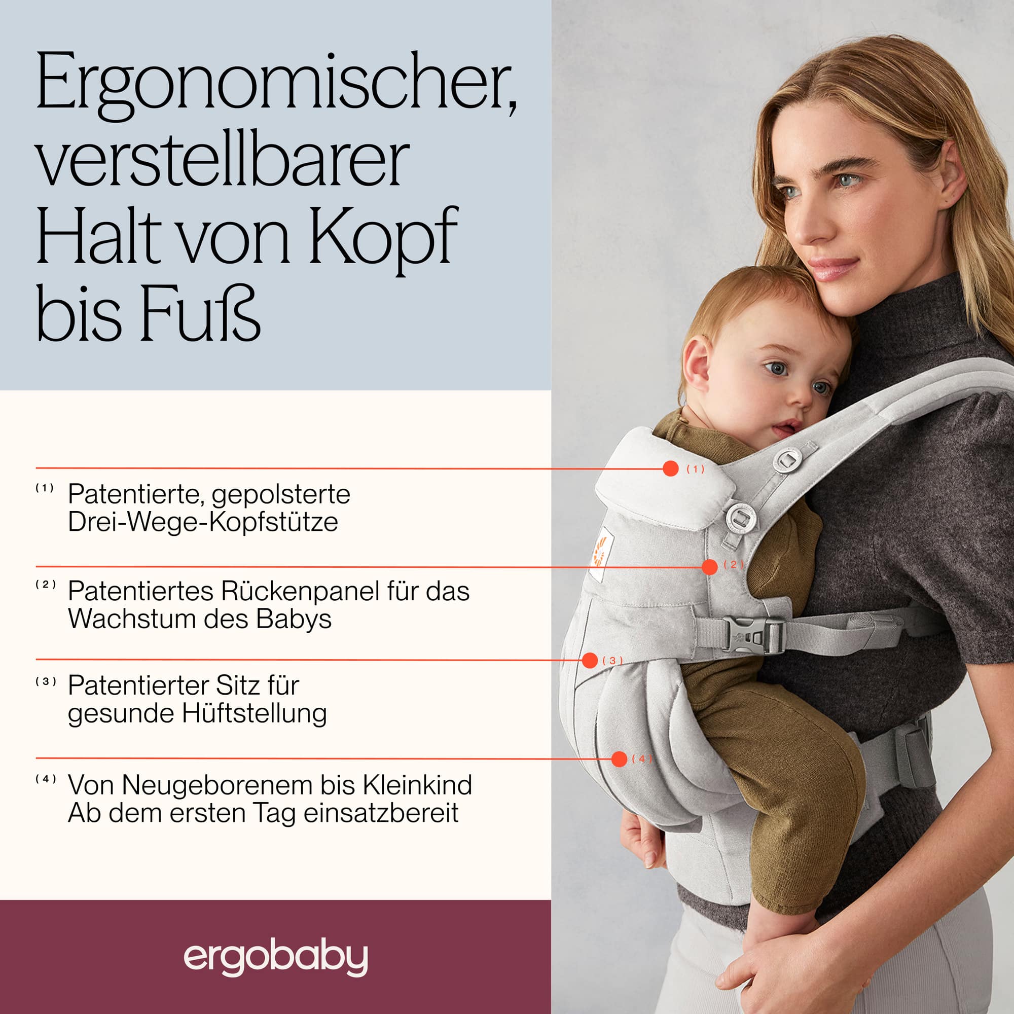 Babytragen, ERGObaby, Schwarz – Produktansicht