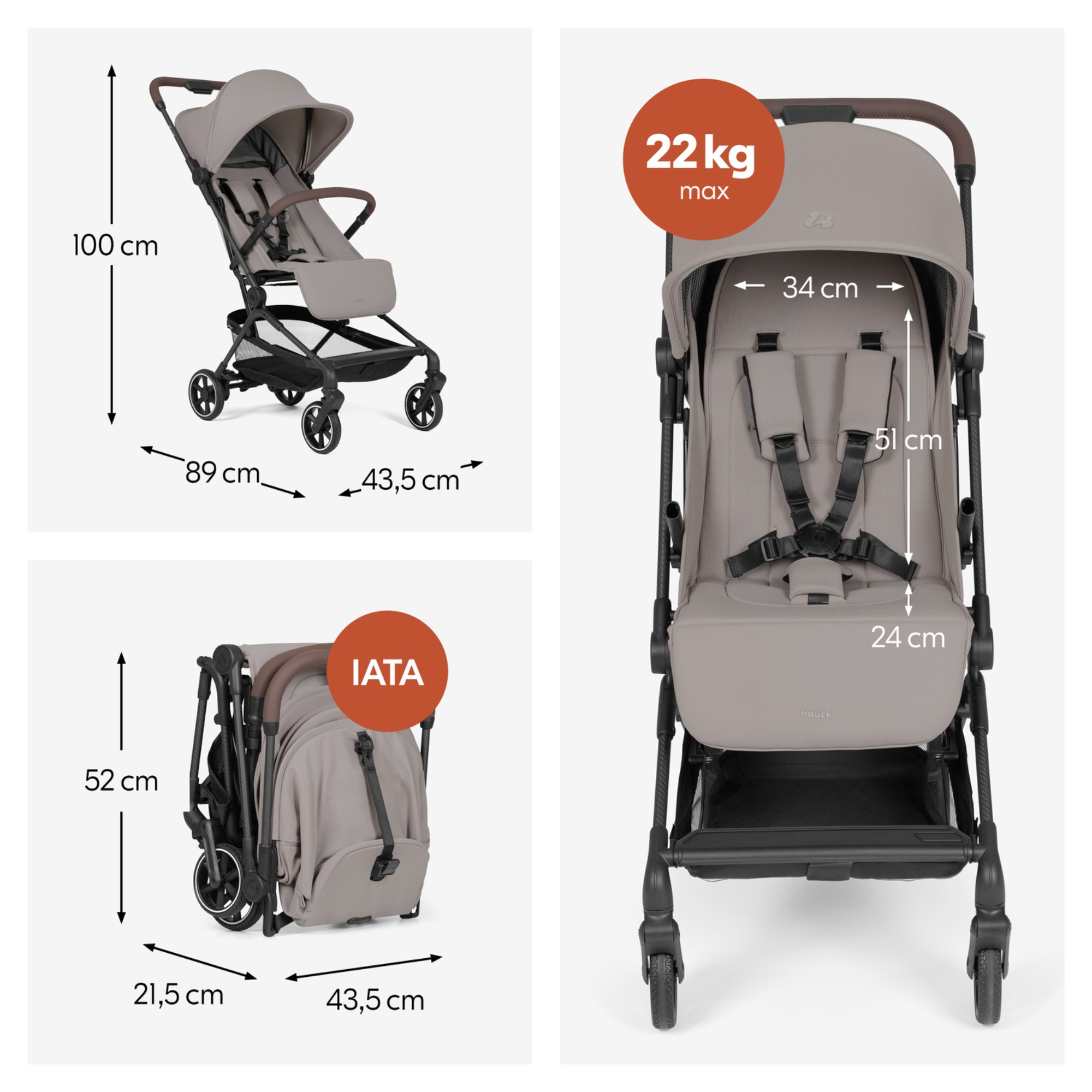 Reisebuggys, hauck, Beige – Produktansicht