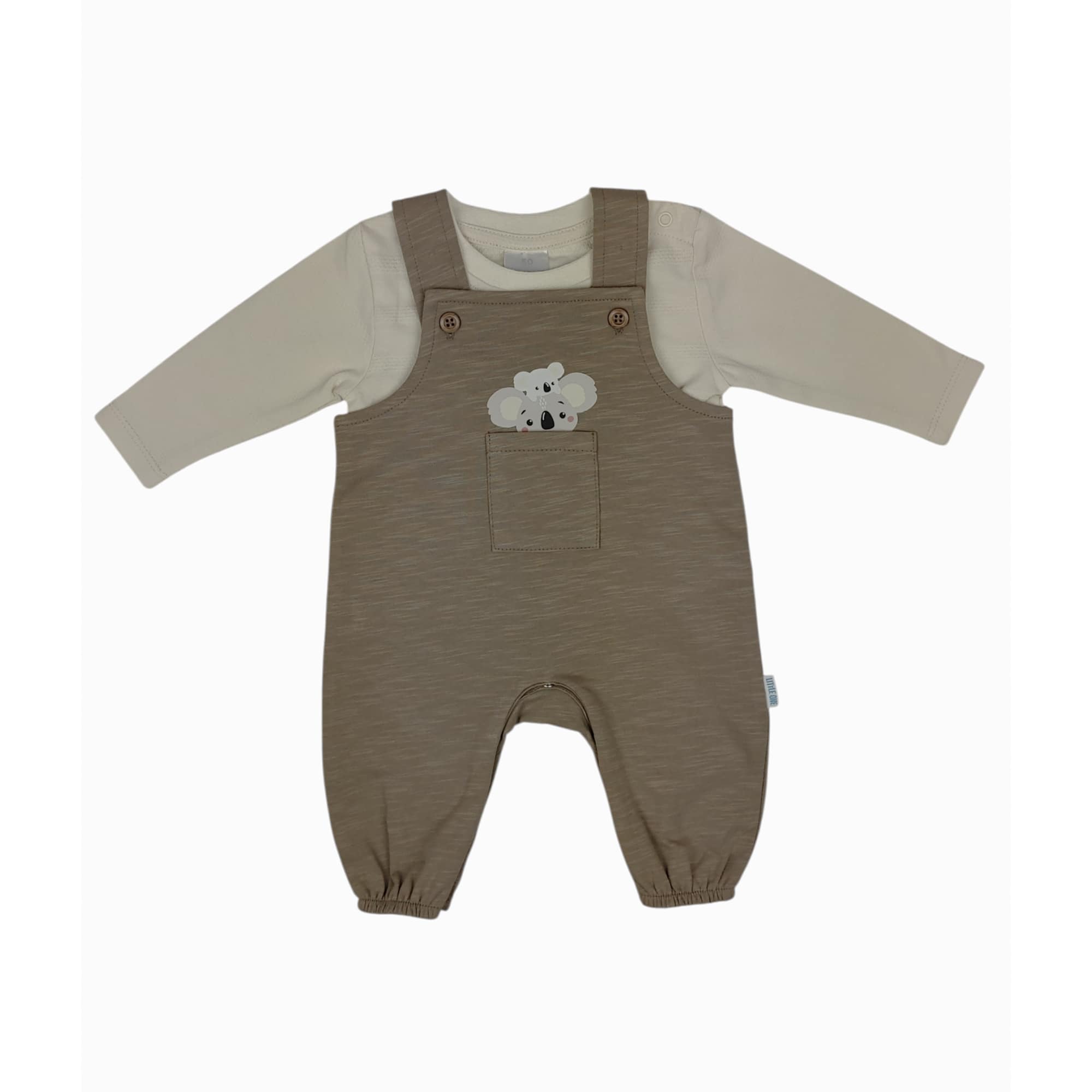 Strampler, LITTLE ONE, Braun – Besonderheit: Set bestehend aus Strampler und Langarmshirt