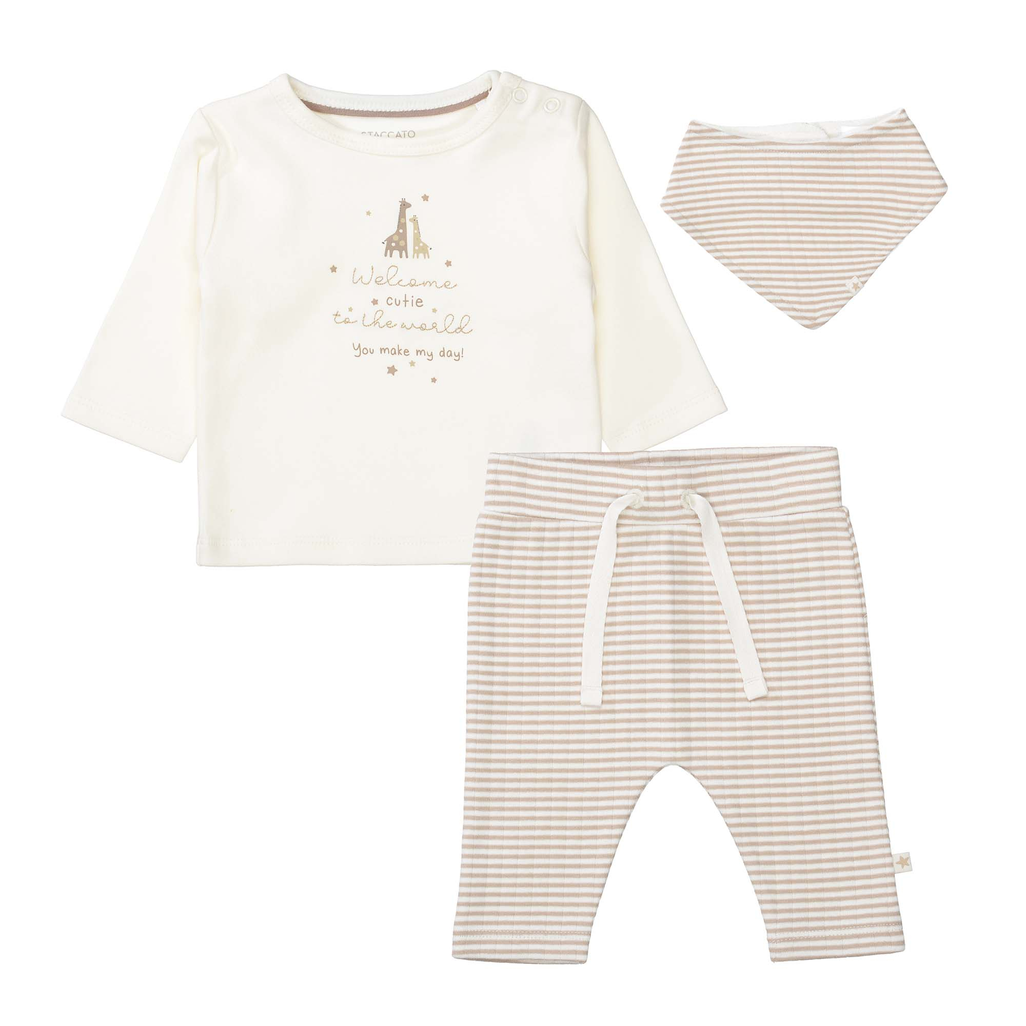 Langarmshirts, STACCATO, Weiß – Besonderheit: Set bestehend aus Leggings, Langarmshirt und Halstuch