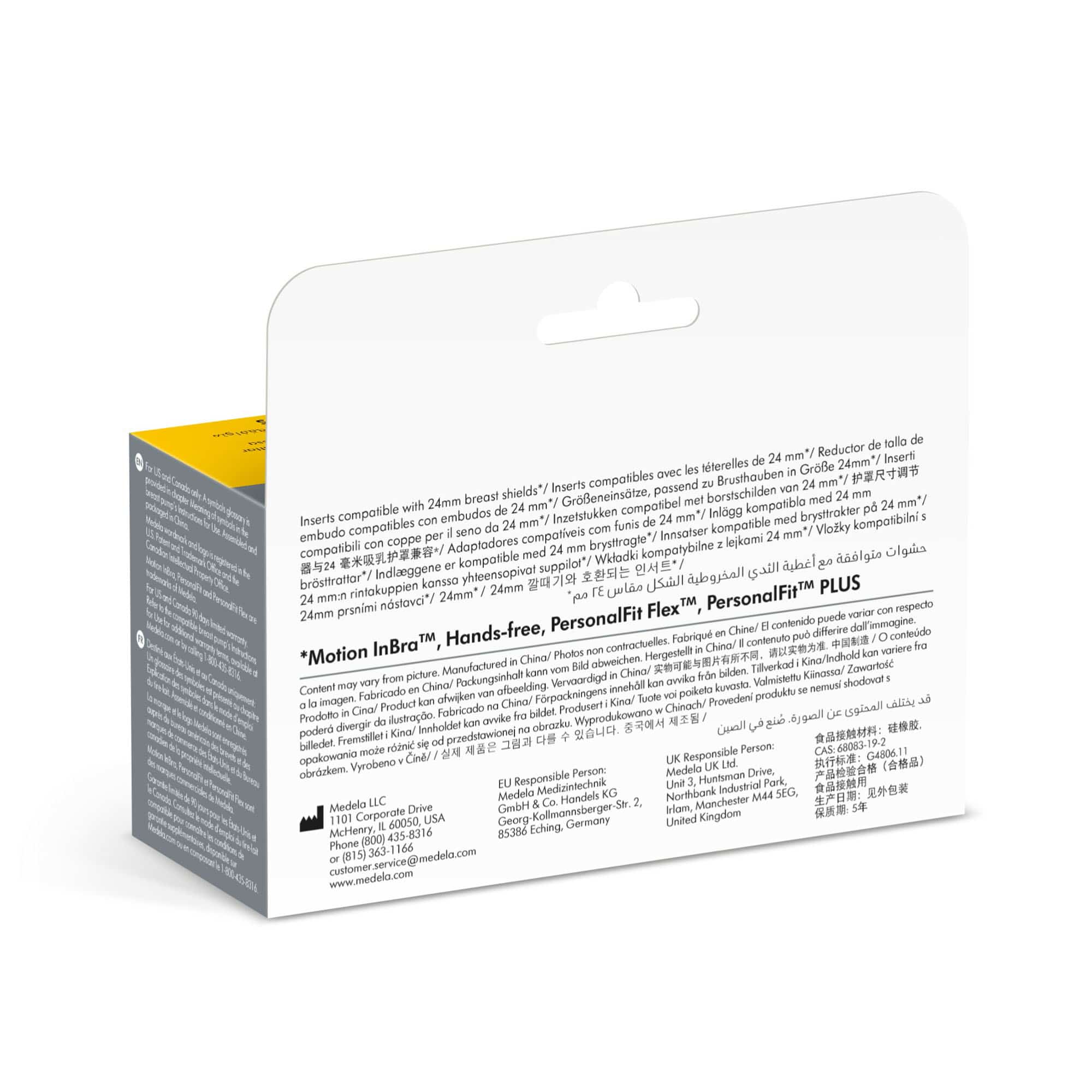 Milchpumpen, medela, Transparent – Besonderheit: je 2 Größeneinsätze in der Größe 21 mm, 18 mm und 15 mm