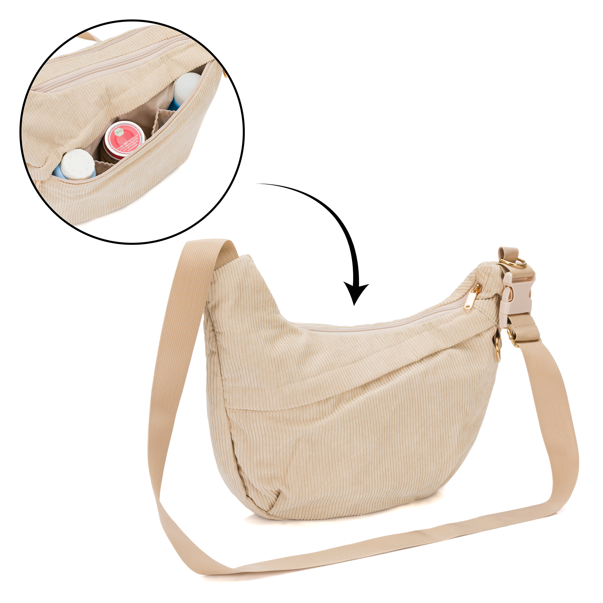 Wickeltaschen beige, LITTLE ONE, Beige – Produktansicht