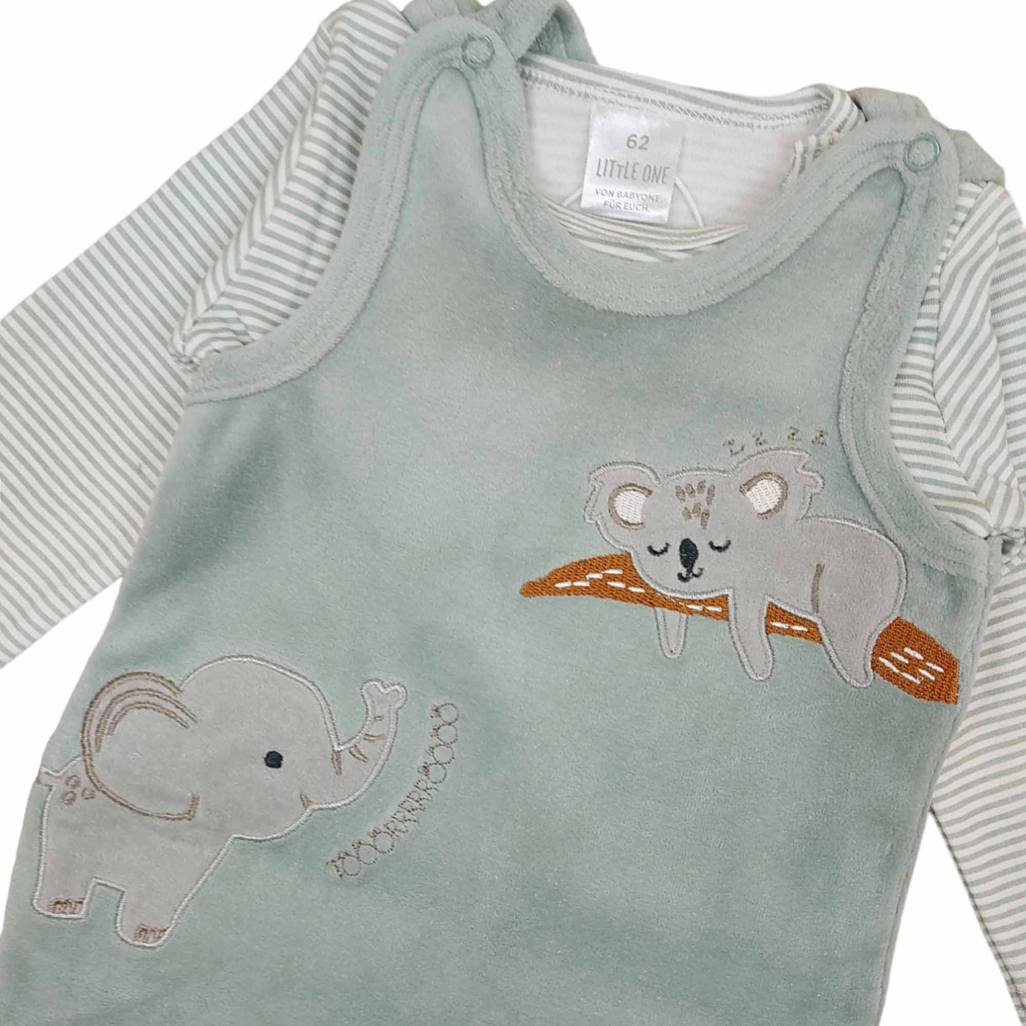 Strampler, LITTLE ONE, Grün – Besonderheit: bestehend aus Langarmshirt und Strampler