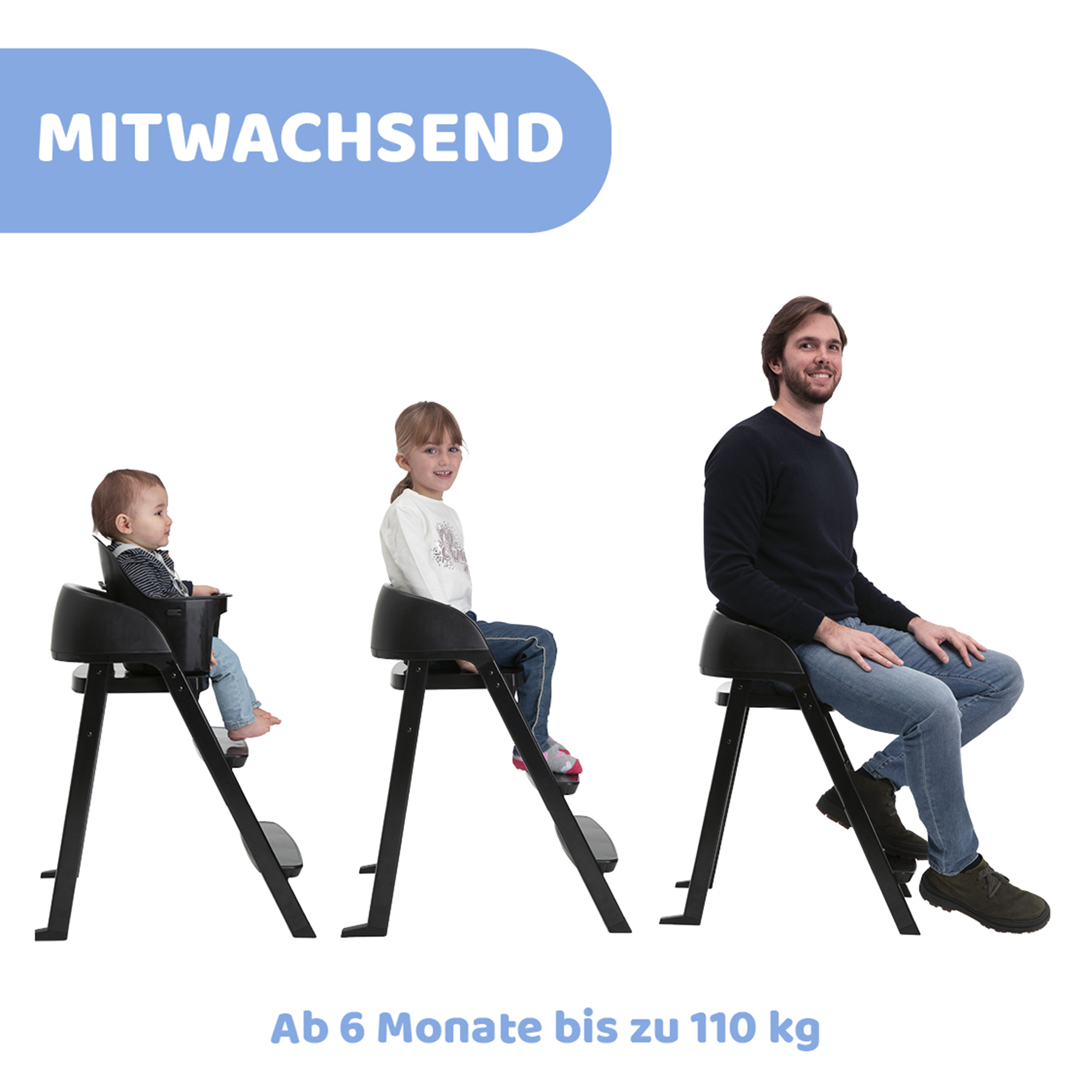 Klapphochstühle, chicco, Grau – Produktansicht