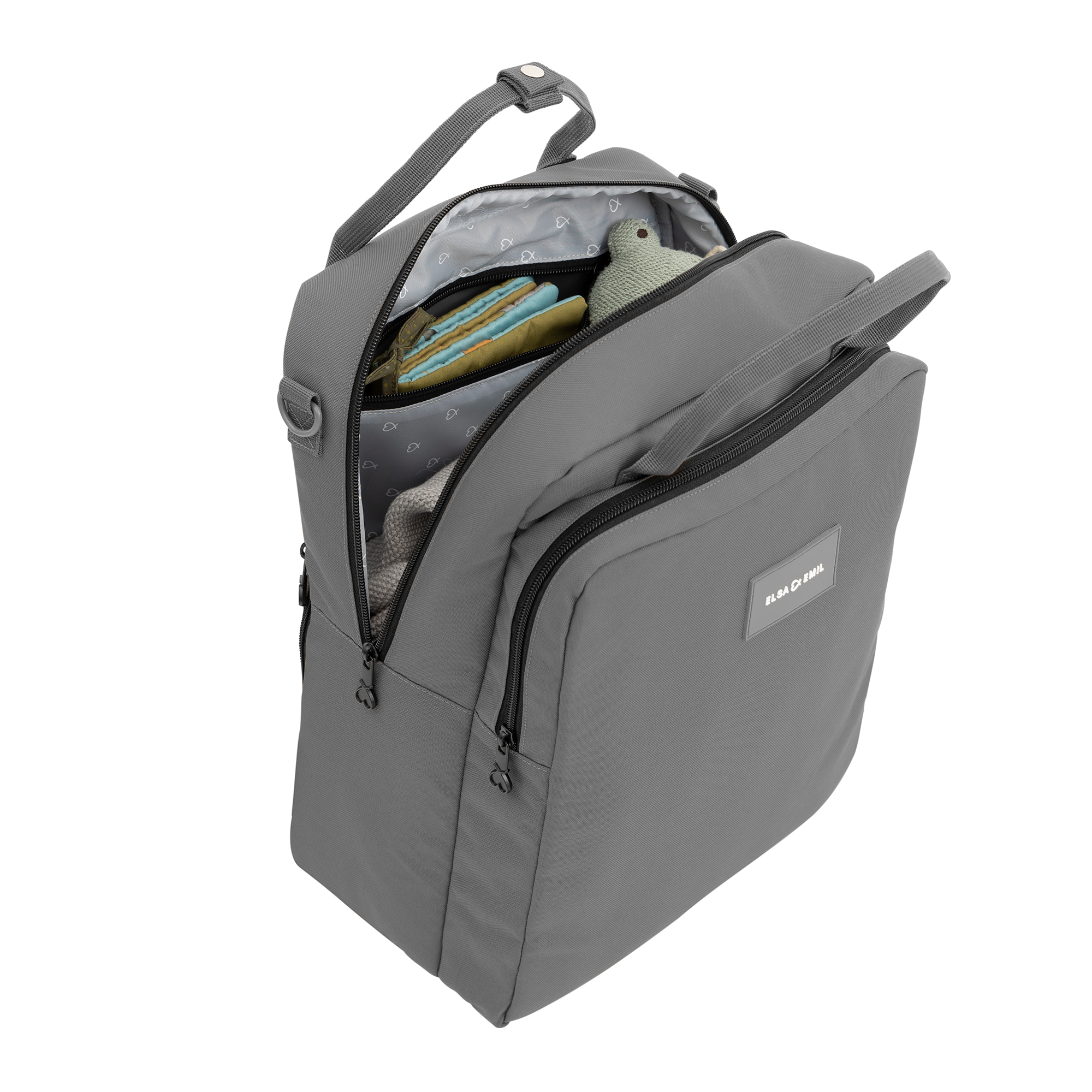 Wickelrucksäcke, ELSA & EMIL, Grau – Produktansicht