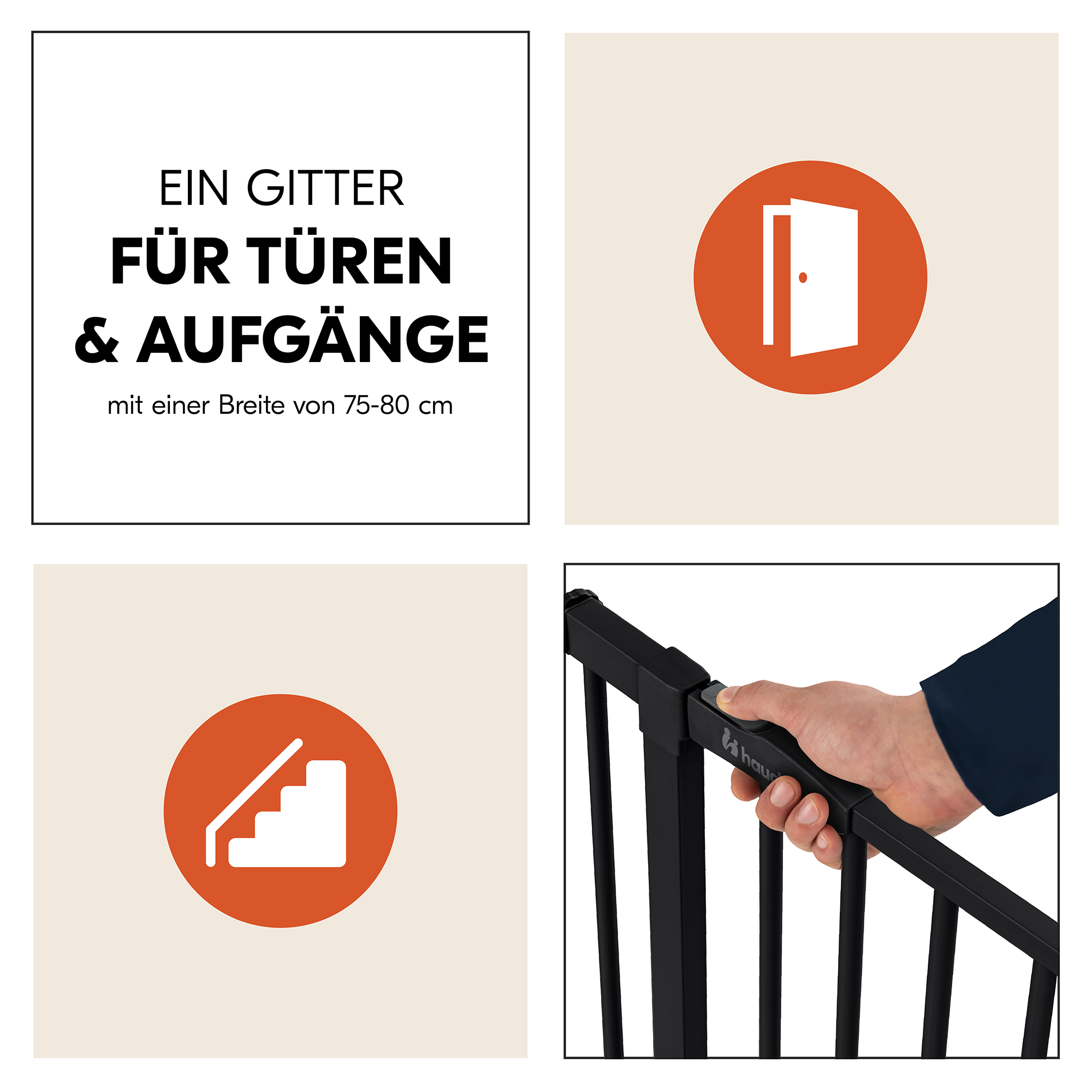 Tür- & Treppenschutzgitter, hauck, Schwarz – Produktansicht