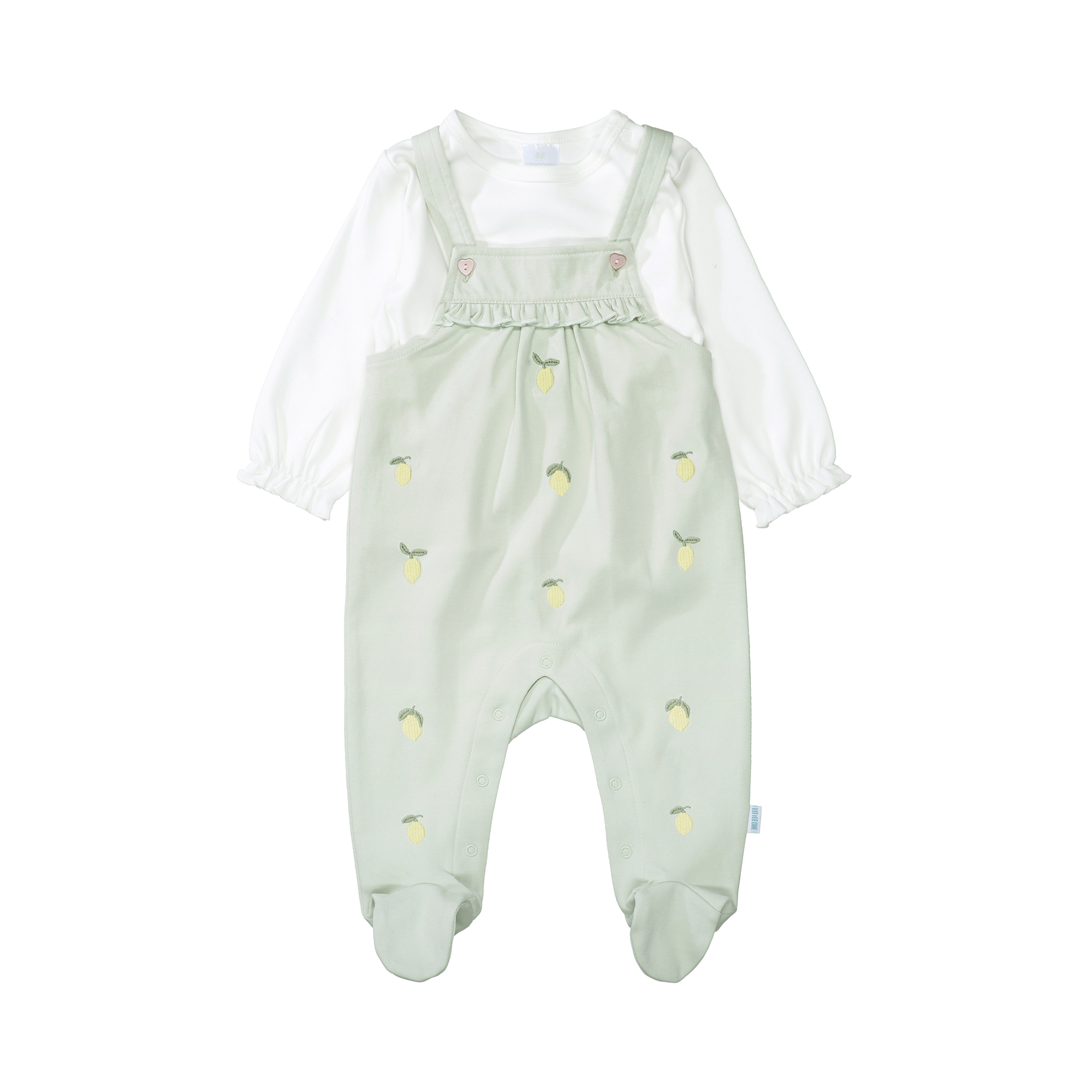 Strampler, LITTLE ONE, Grün – Besonderheit: Set bestehend aus Strampler und Langarmshirt