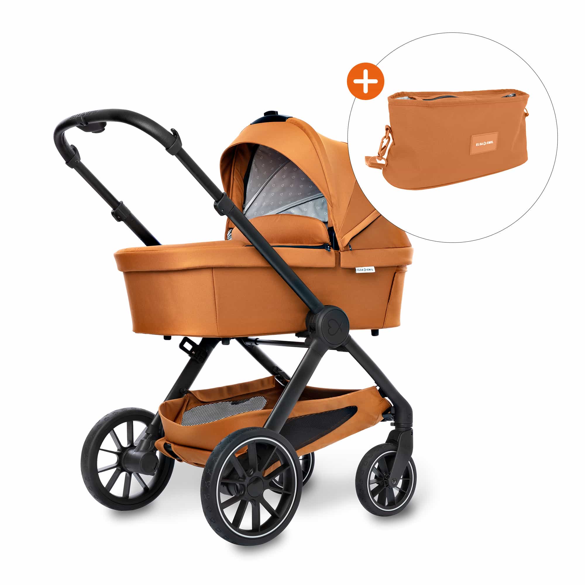 Set ELSA & EMIL Kinderwagen Fuchsrot mit Organizer ELSA & EMIL Orange 9000000000465 1