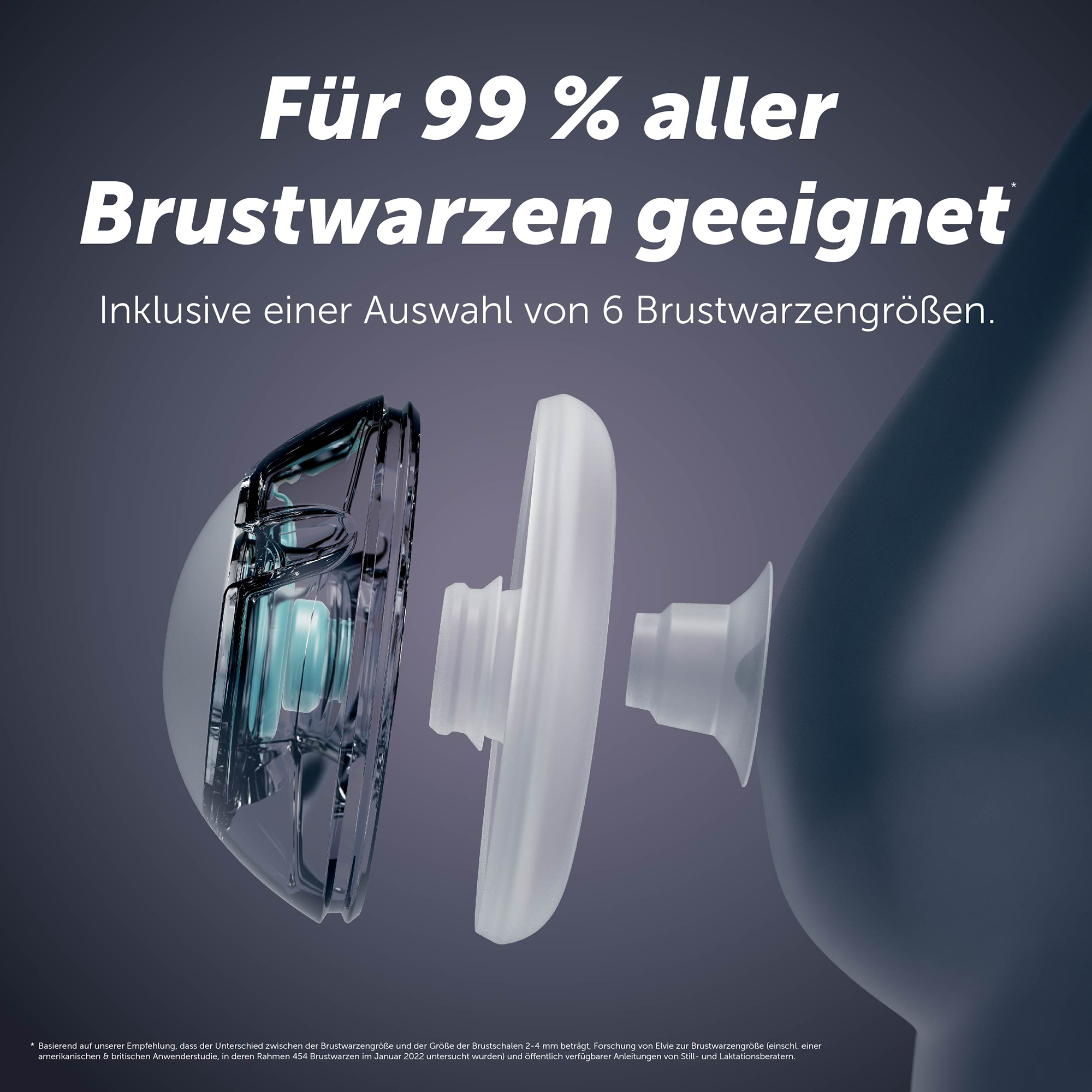 Hands Free Milchpumpen, elvie, Transparent – Produktansicht