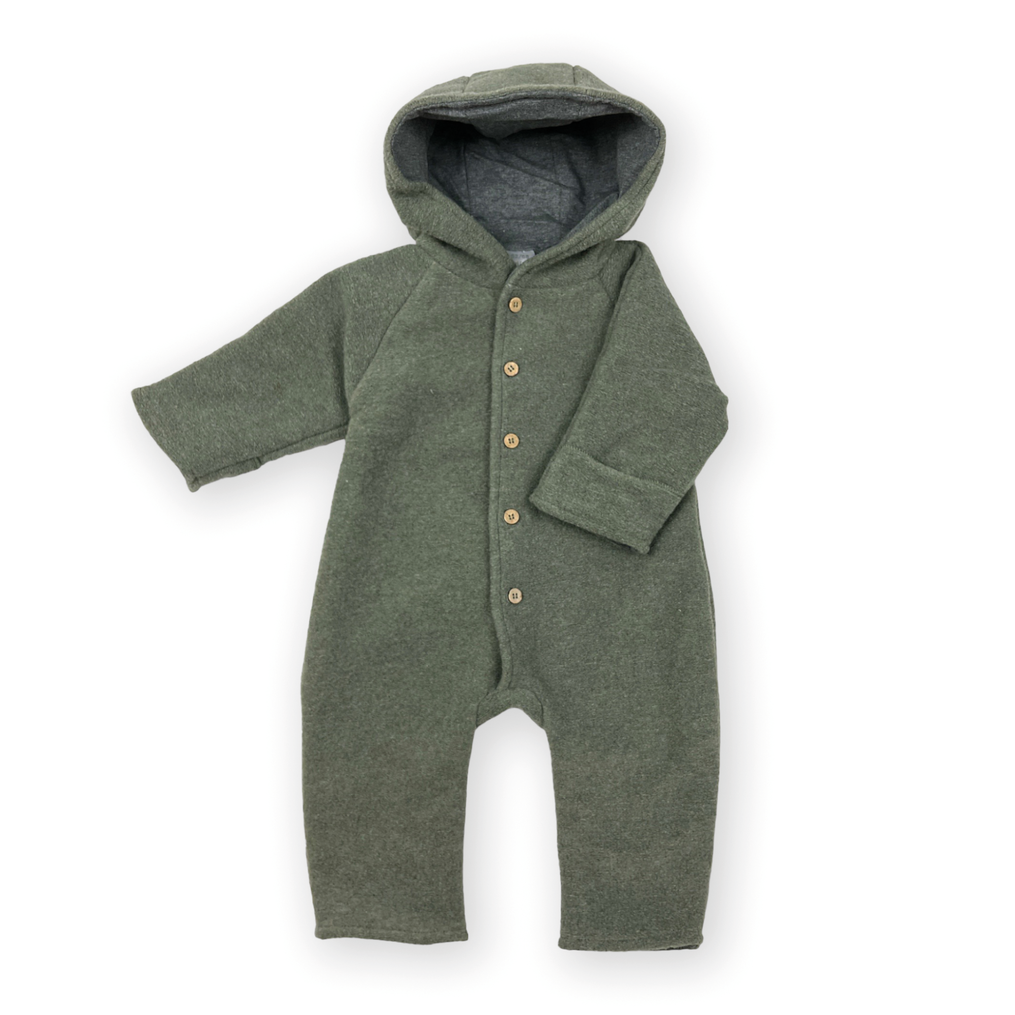 Wollwalk Overalls, LITTLE ONE, Grün – Besonderheit: aus Wolle und Baumwolle
