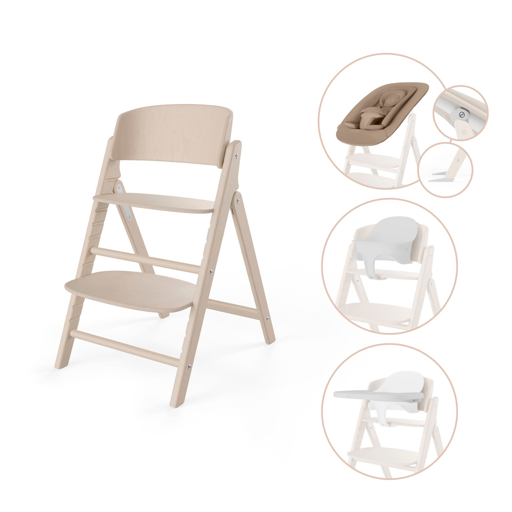 Treppenhochstühle, cybex, Beige – Besonderheit: erlaubt ergonomisches Sitzen in jeder Altersstufe
