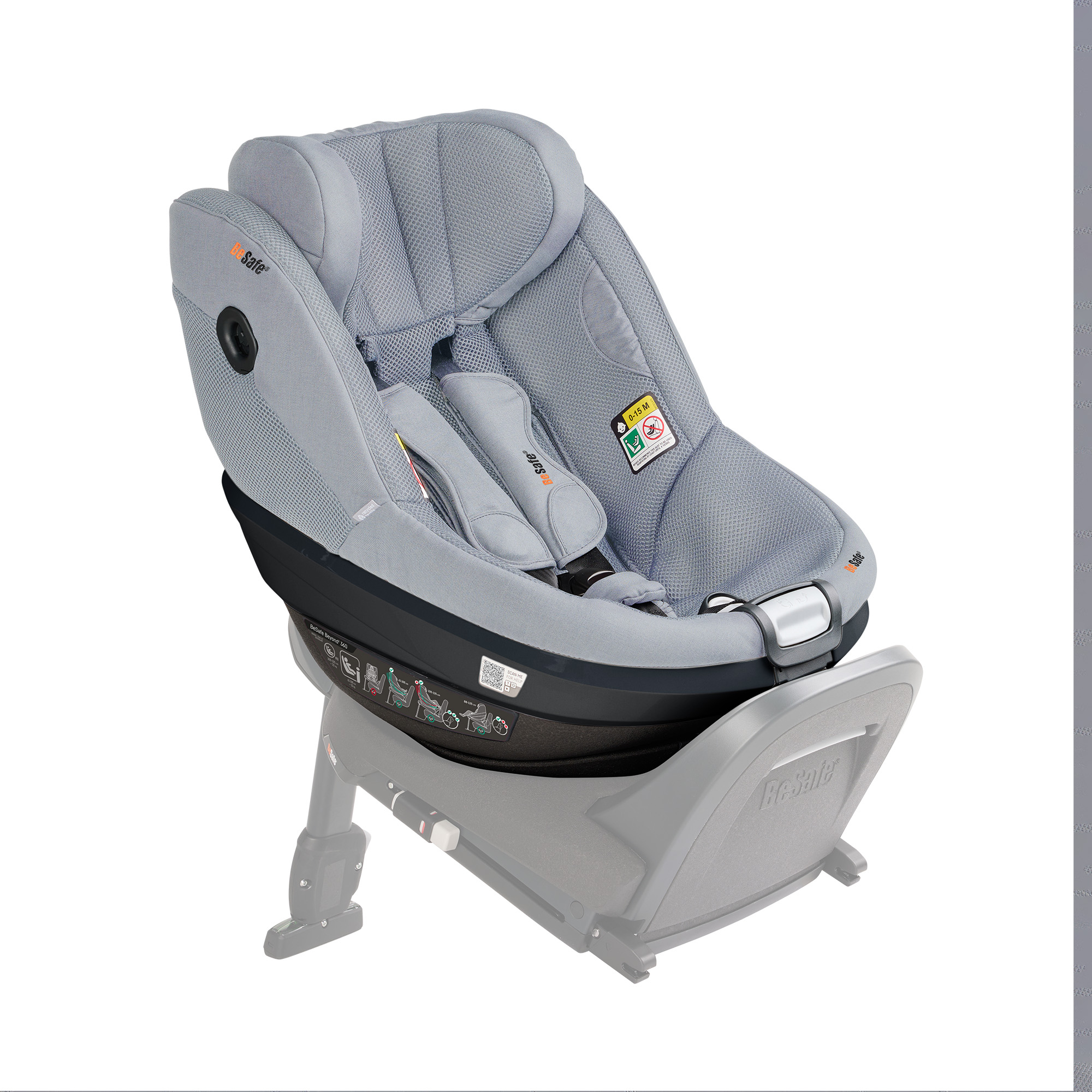 Reboarder 0-18 kg, Gruppe 0+/1, BeSafe, Grau – Produktansicht