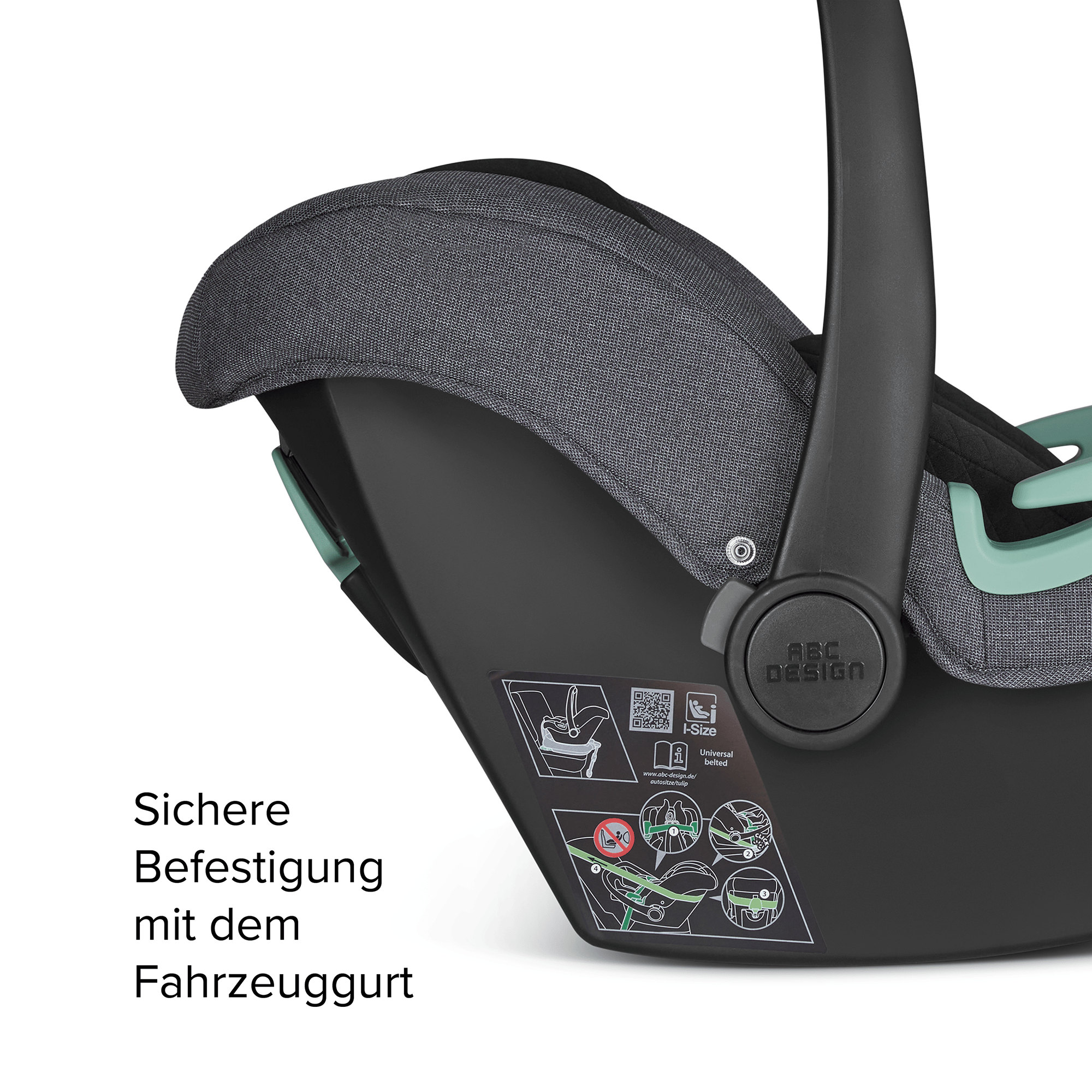Babyschalen 0-13 kg, Gruppe 0+, ABC DESIGN, Grau – Produktansicht