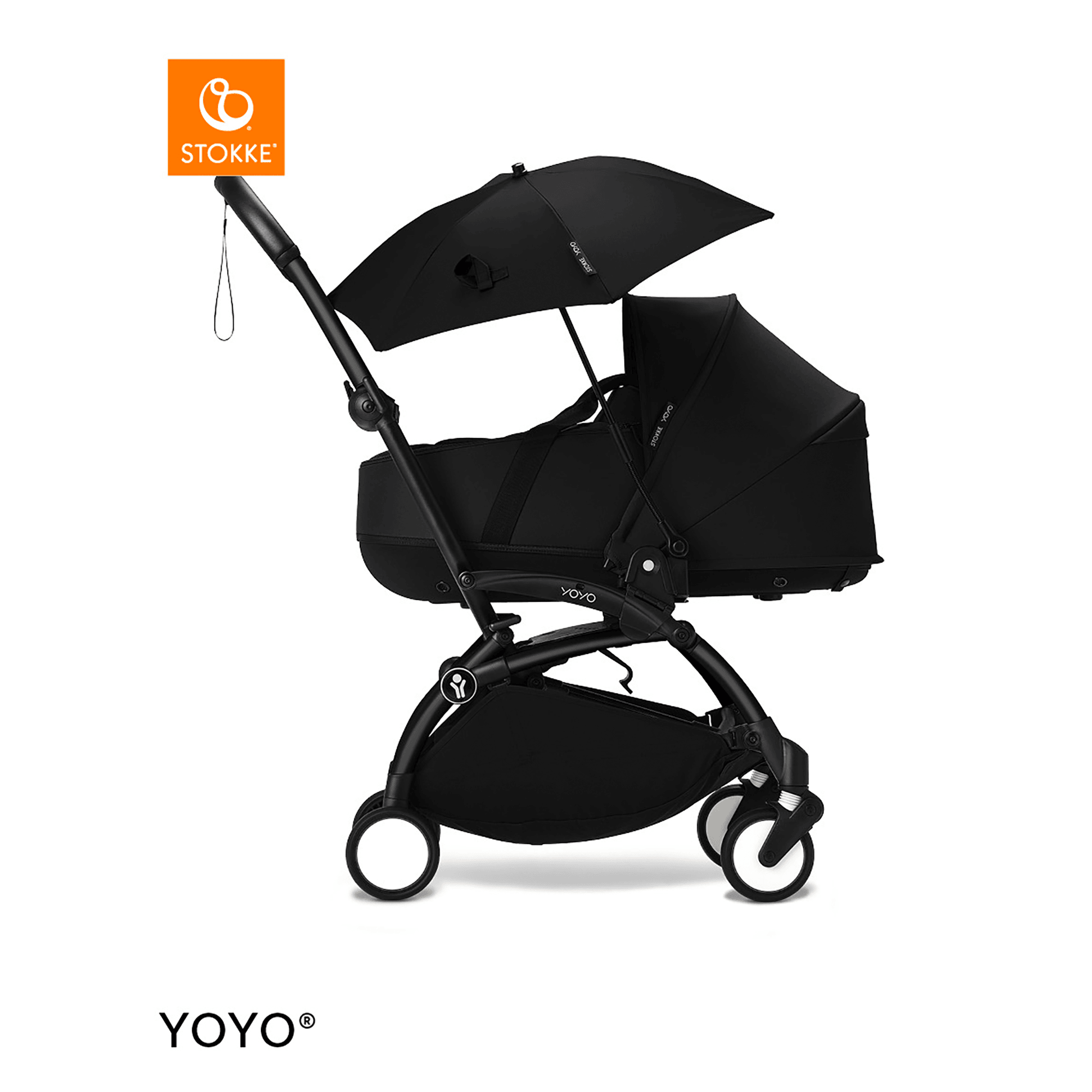 Sonnenschirme für Kinderwagen, STOKKE, Schwarz – Produktansicht