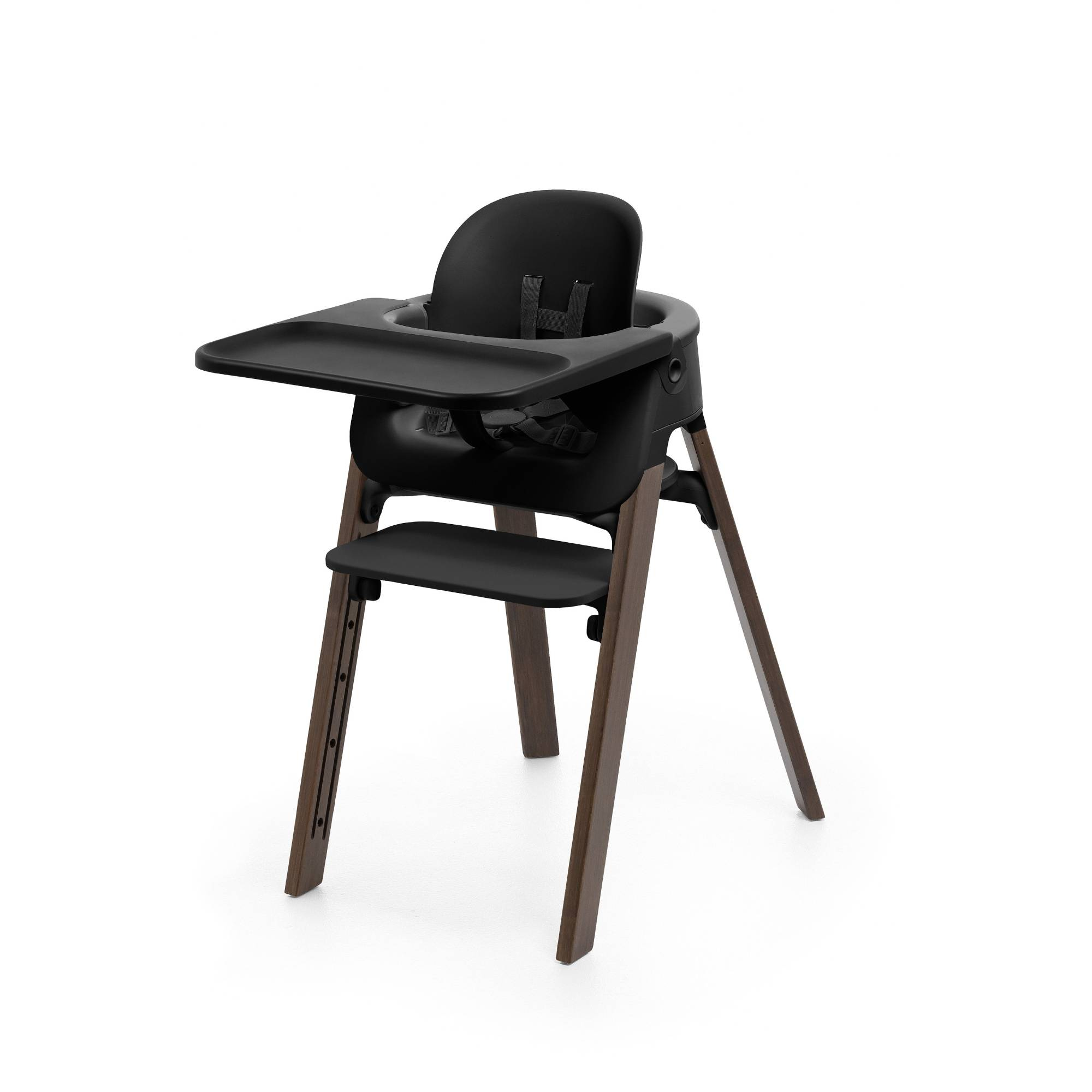 Treppenhochstühle, STOKKE, Schwarz – Besonderheit: Set enthält Hochstuhl, Baby Set, Tray und Haltegurt