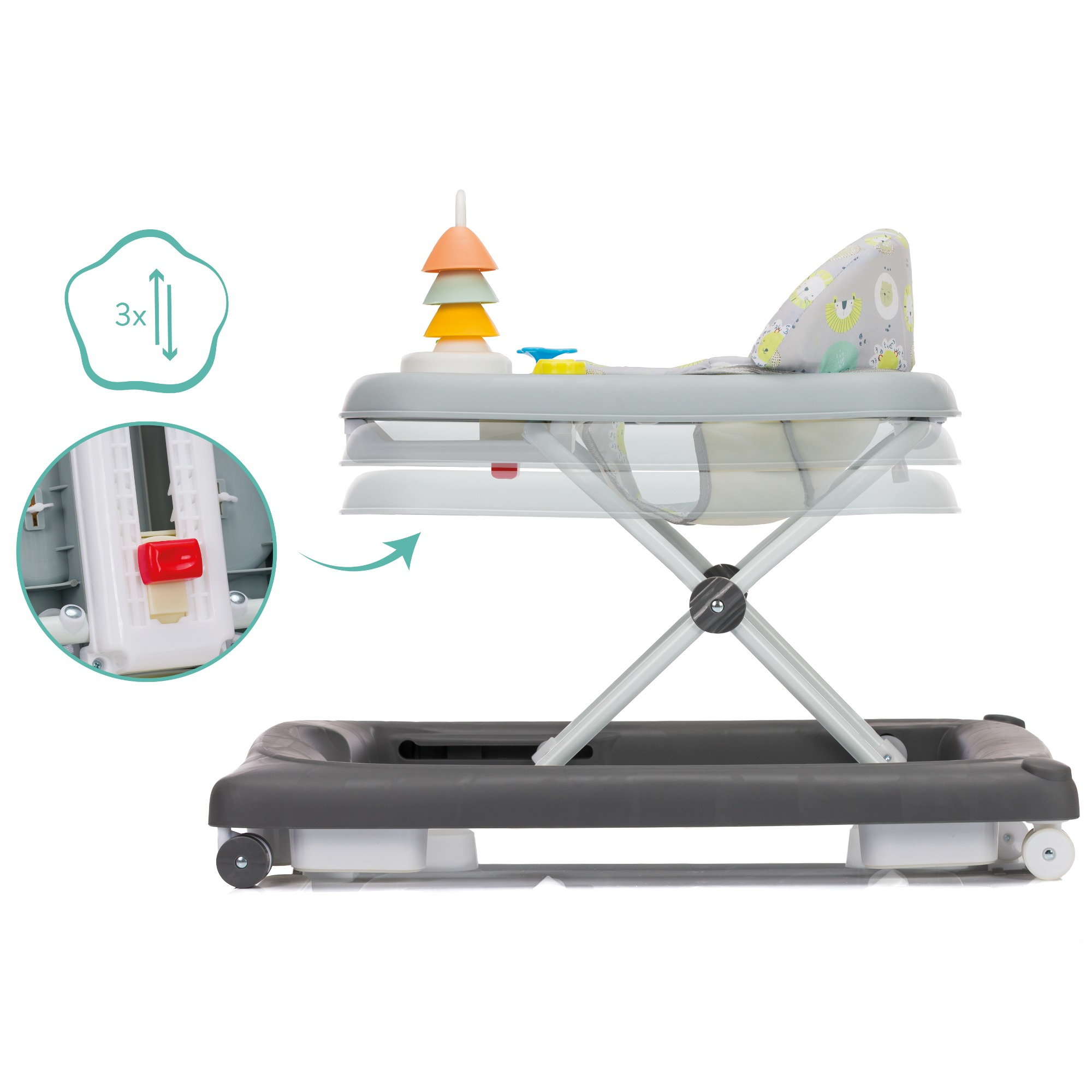 Lauflernwagen, fillikid, Grau – Produktansicht