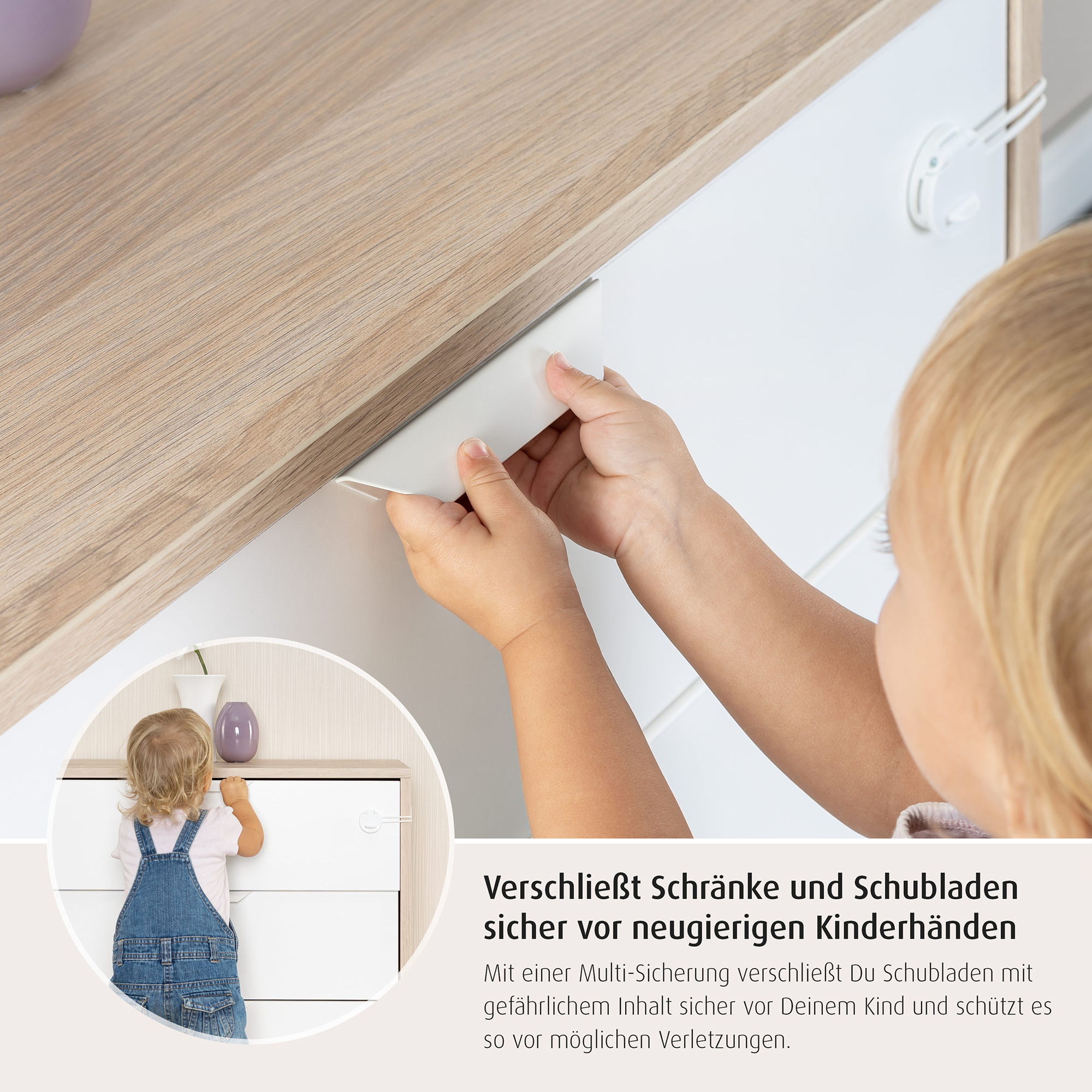 Kindersicherung, reer, Weiß – Produktansicht