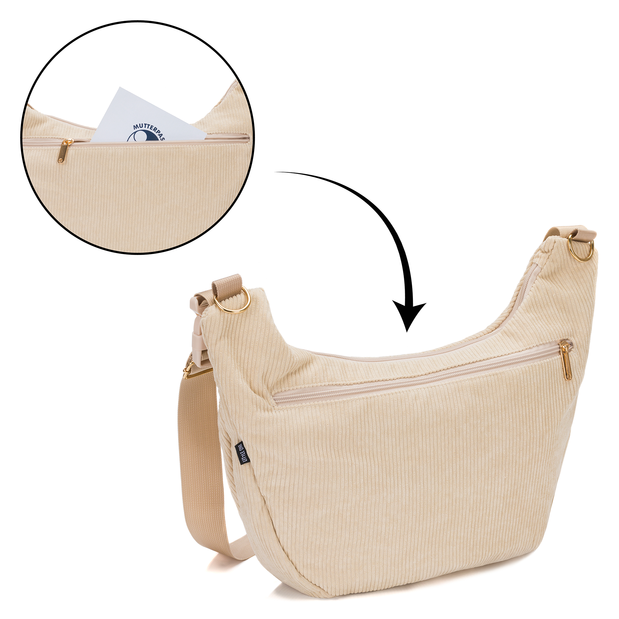 Wickeltaschen beige, LITTLE ONE, Beige – Produktansicht