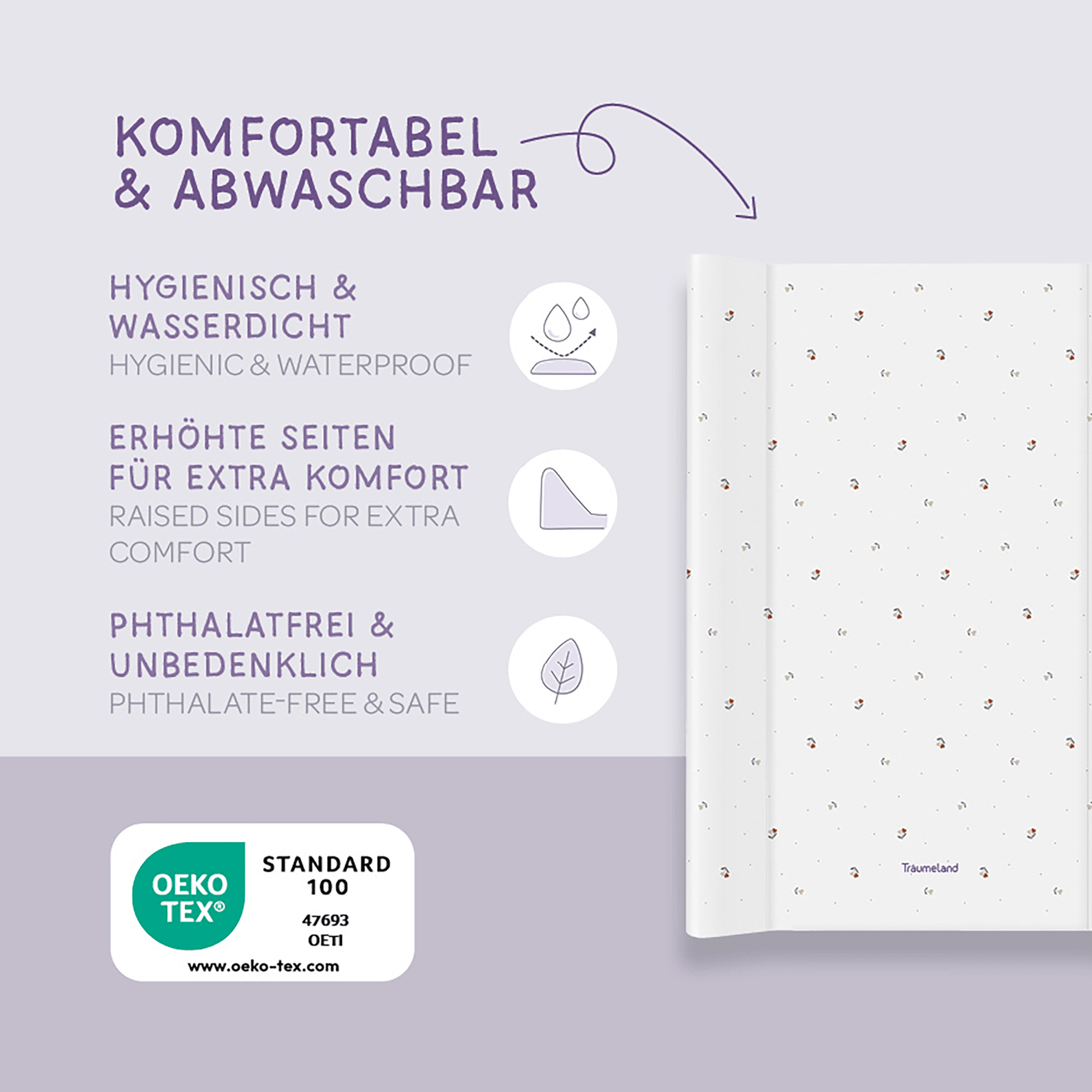 Wickelunterlagen, Träumeland, Weiß – Produktansicht