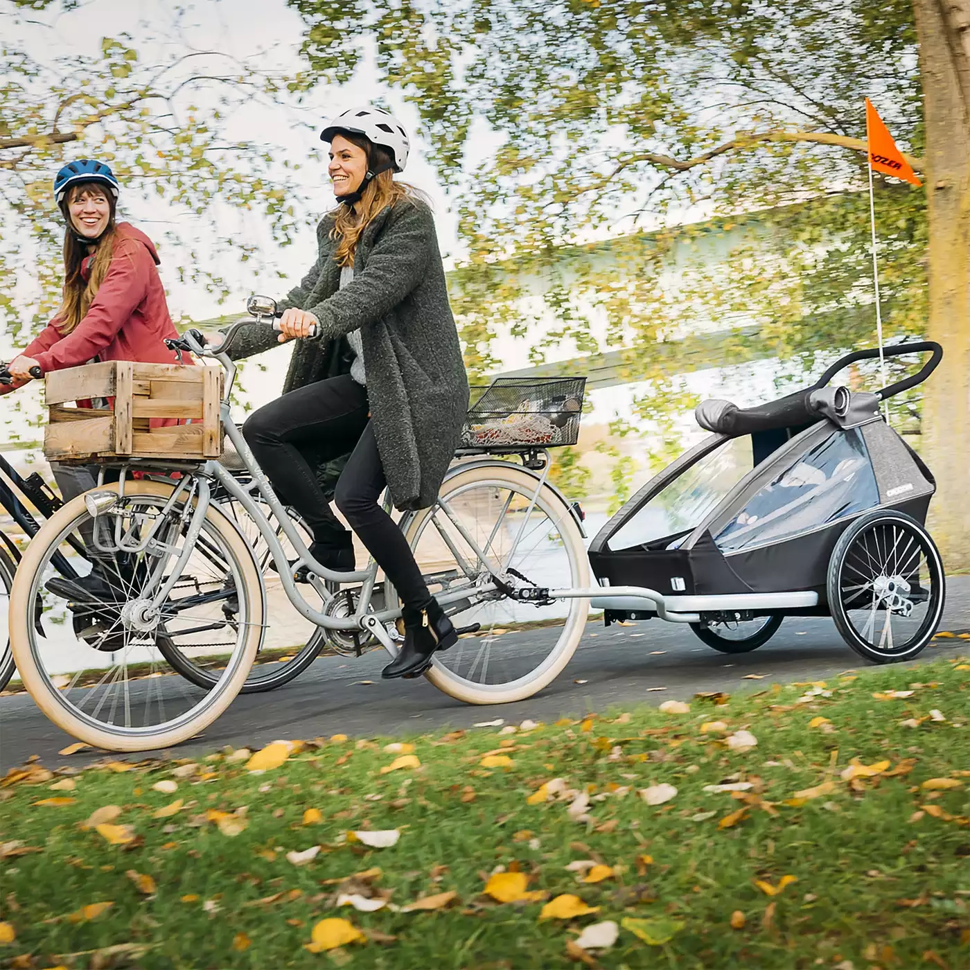 Fahrradanhänger, Croozer, Grau – Besonderheit: Croozer AirPad® Federung