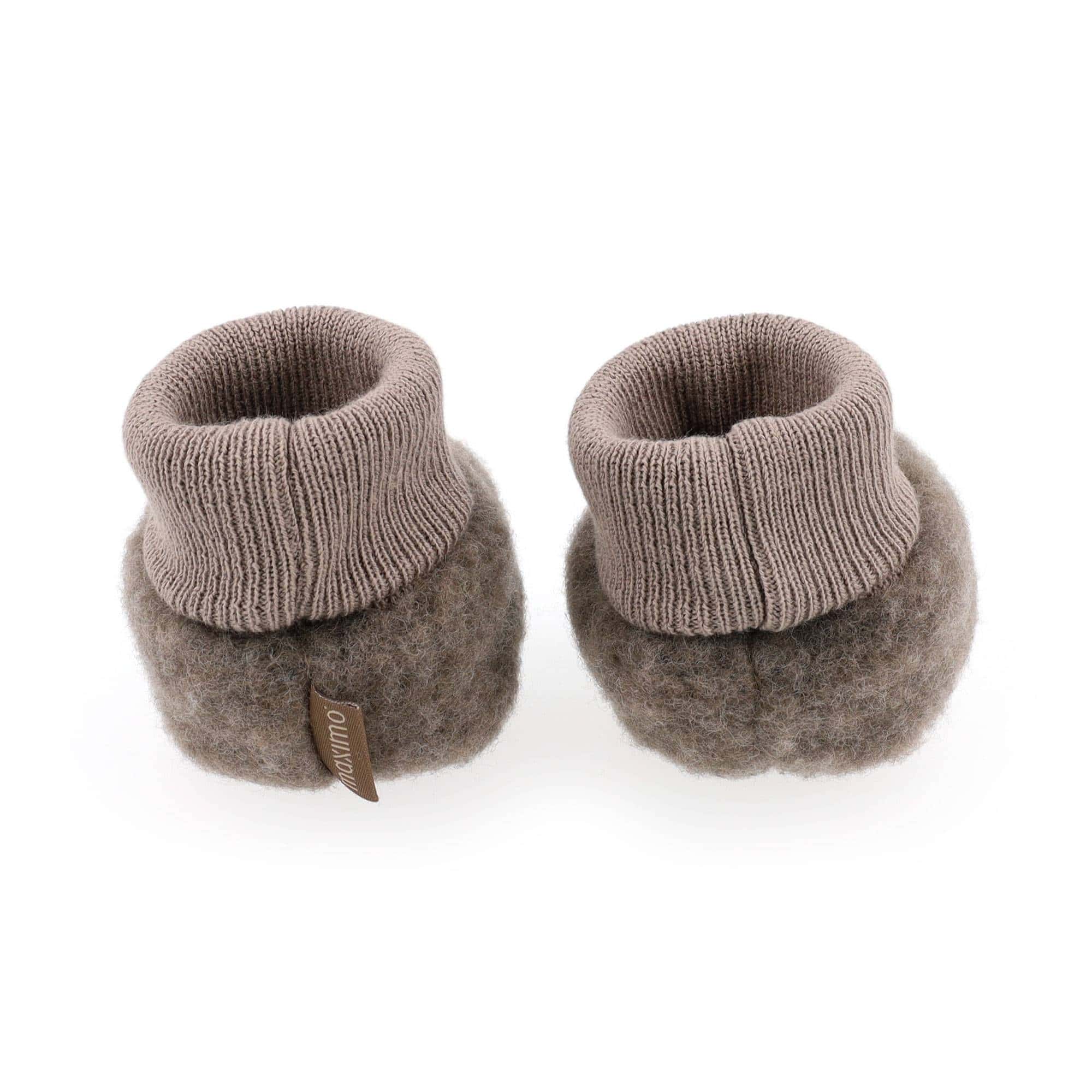 Babyschuhe, MaxiMo, Braun – Besonderheit: aus Wolle und Baumwolle