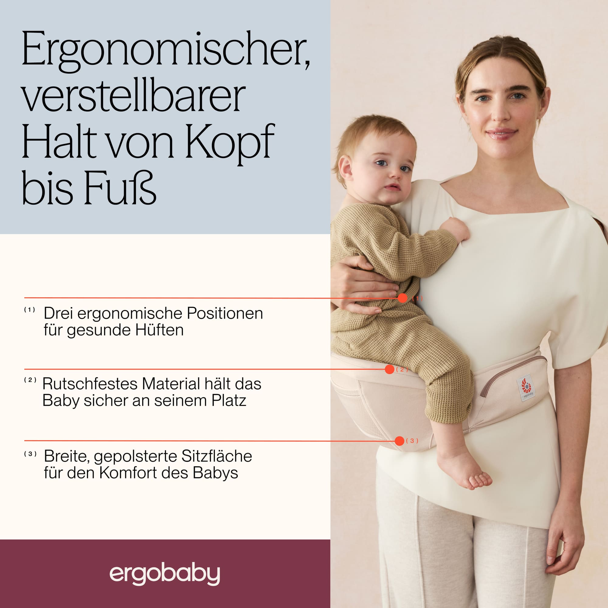 Hüfttragen, ERGObaby, Grau – Produktansicht