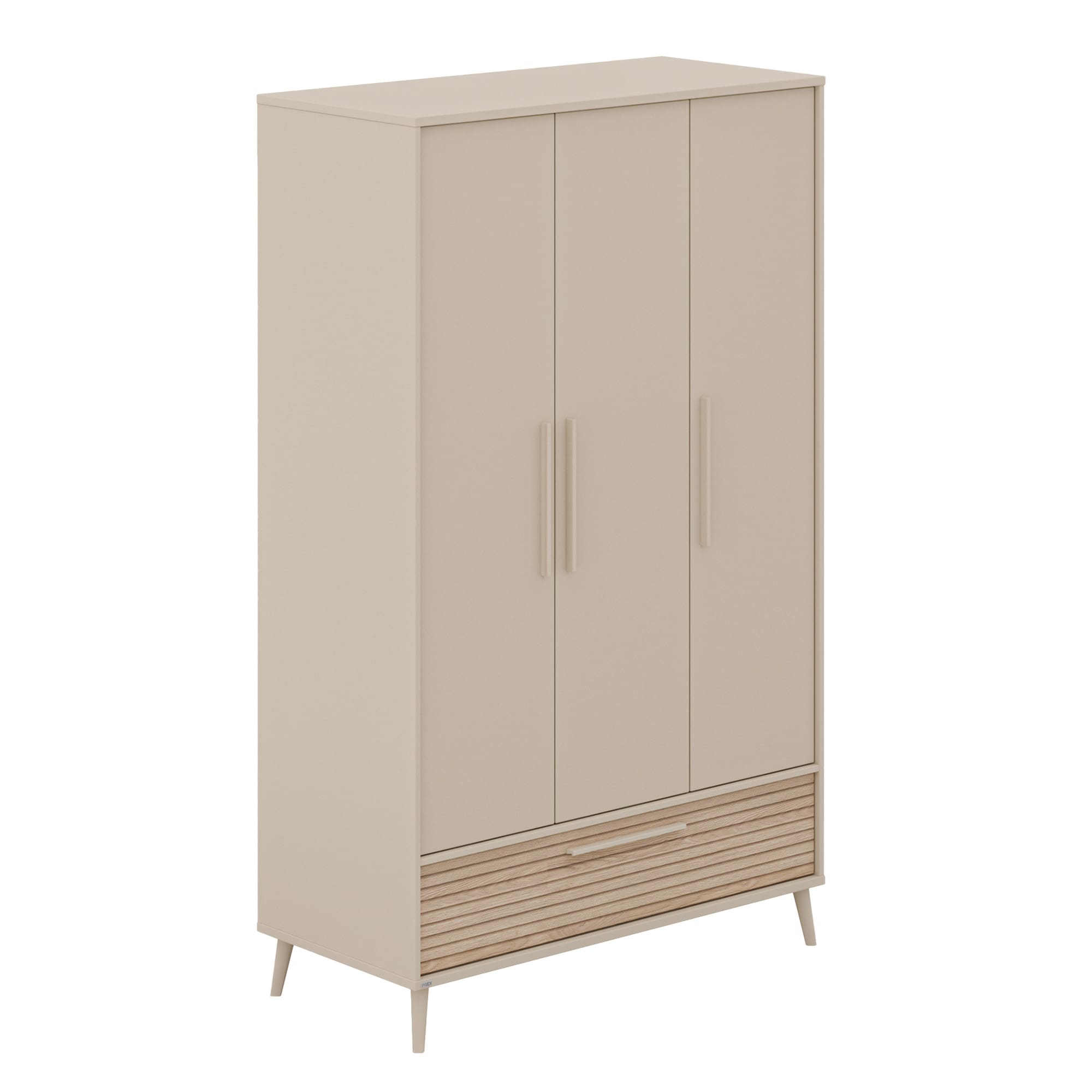 3-türige Kleiderschränke, PAIDI, Beige – Besonderheit: 3 Türen, 1 Schublade, 1 Mittelwand, 4 Einlegeböden, 2 Kleiderstangen

