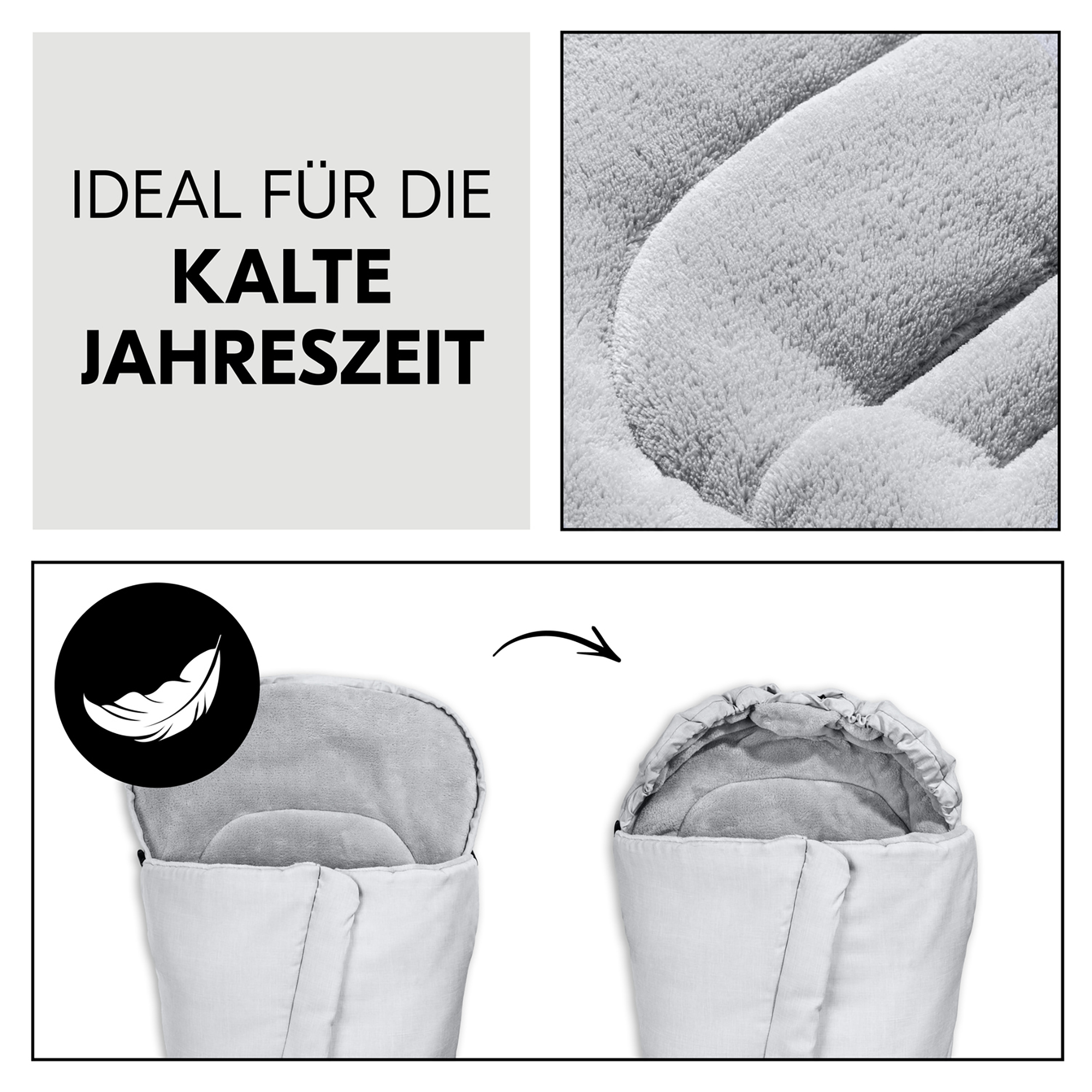 Fußsäcke & Decken, hauck, Grau – Produktansicht