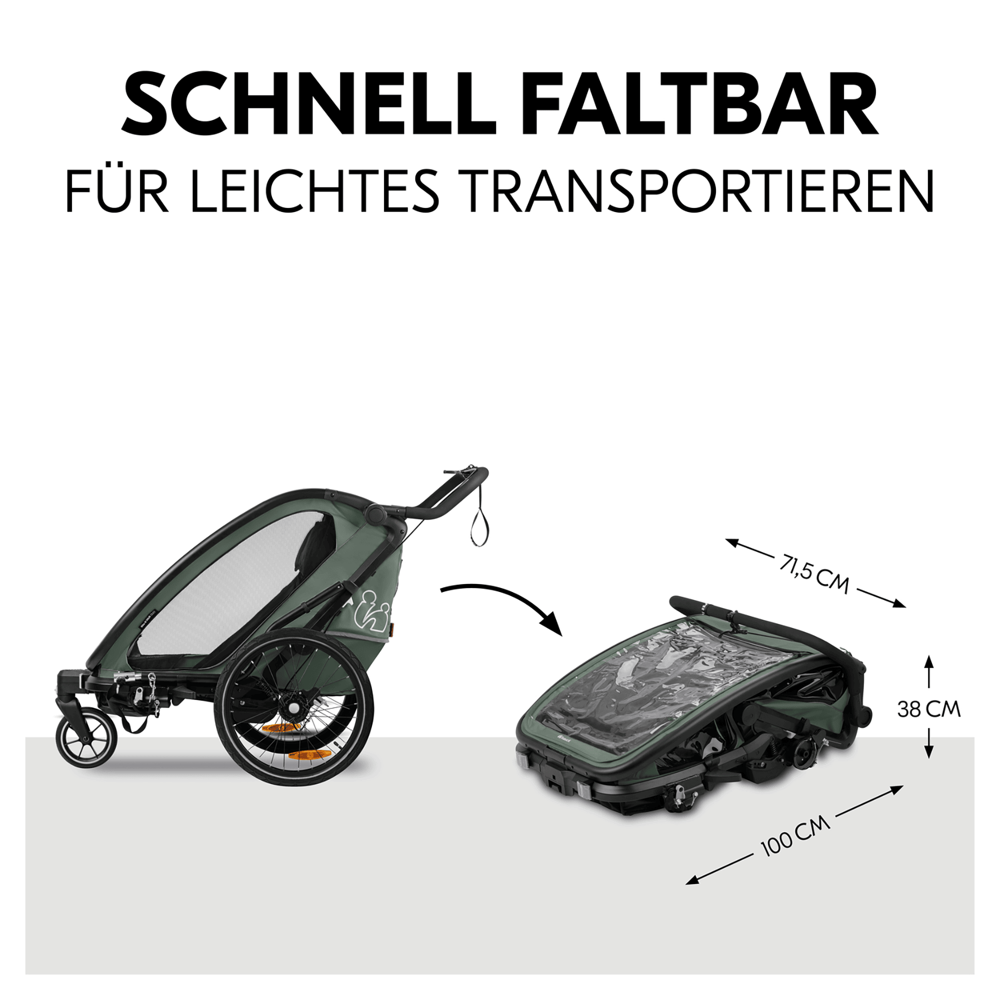 Fahrradanhänger, hauck, Grün – Produktansicht