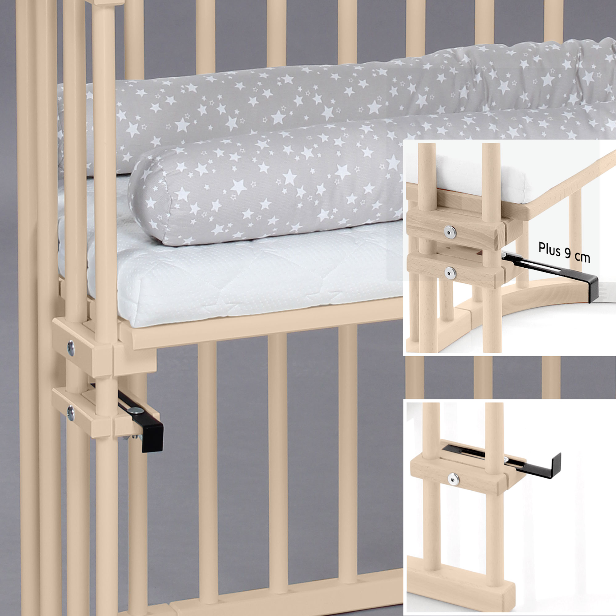 Beistellbetten, babybay, Beige – Produktansicht
