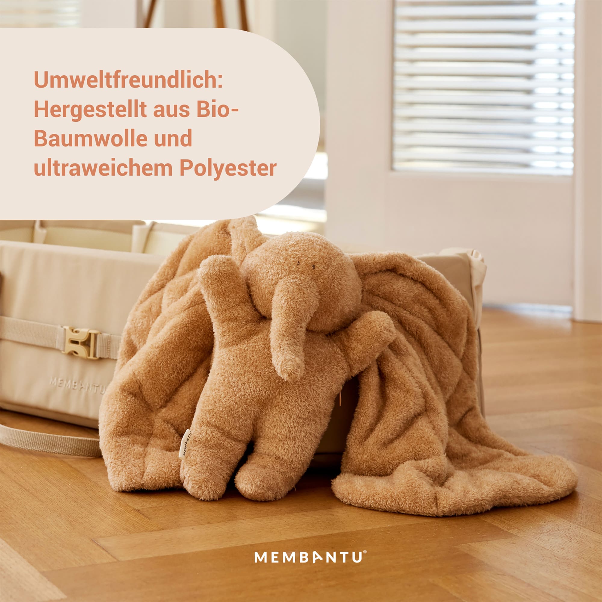 Kuscheltiere Elefanten, MEMBANTU, Braun – Produktansicht