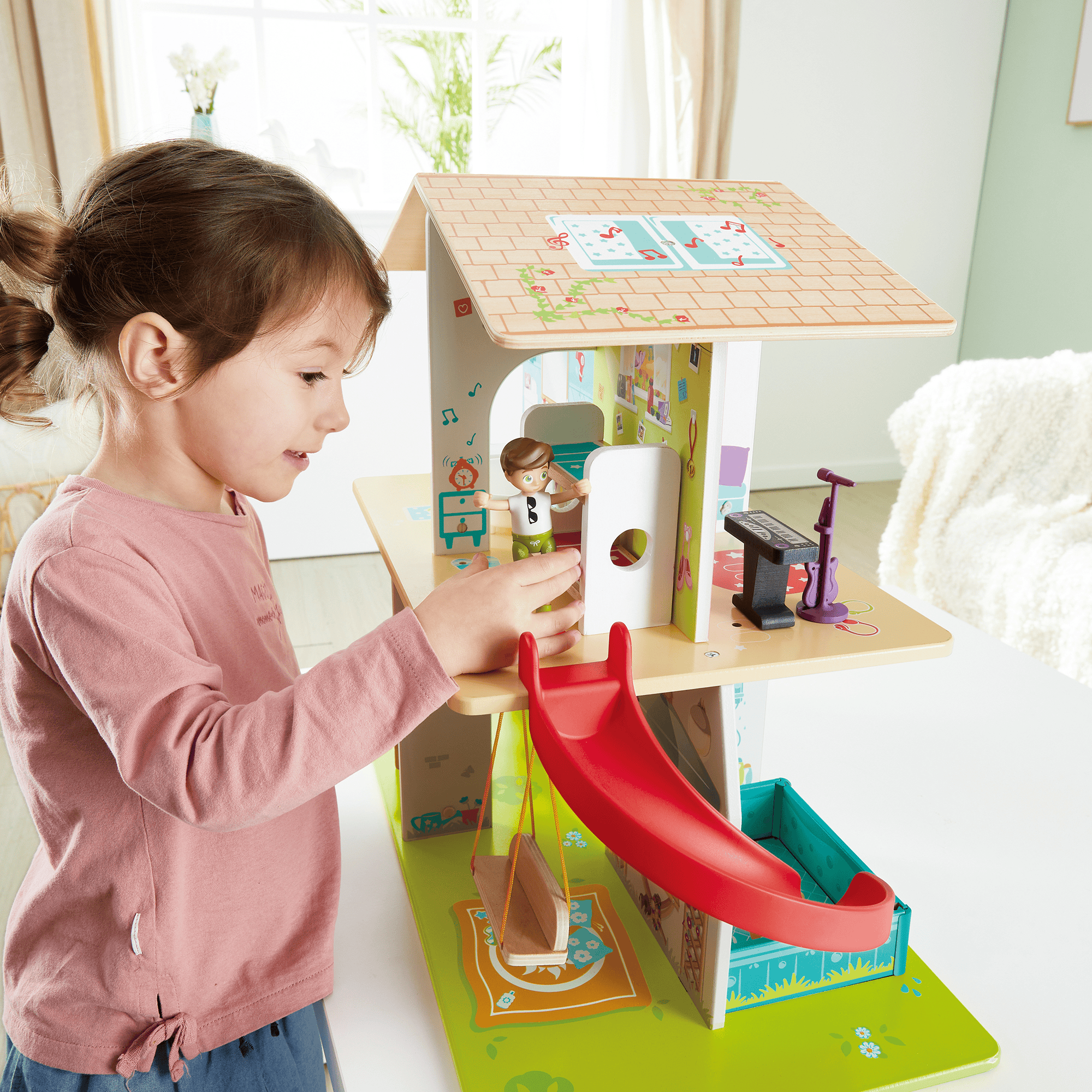 Puppen & Puppenwagen, Hape, Mehrfarbig – Produktansicht