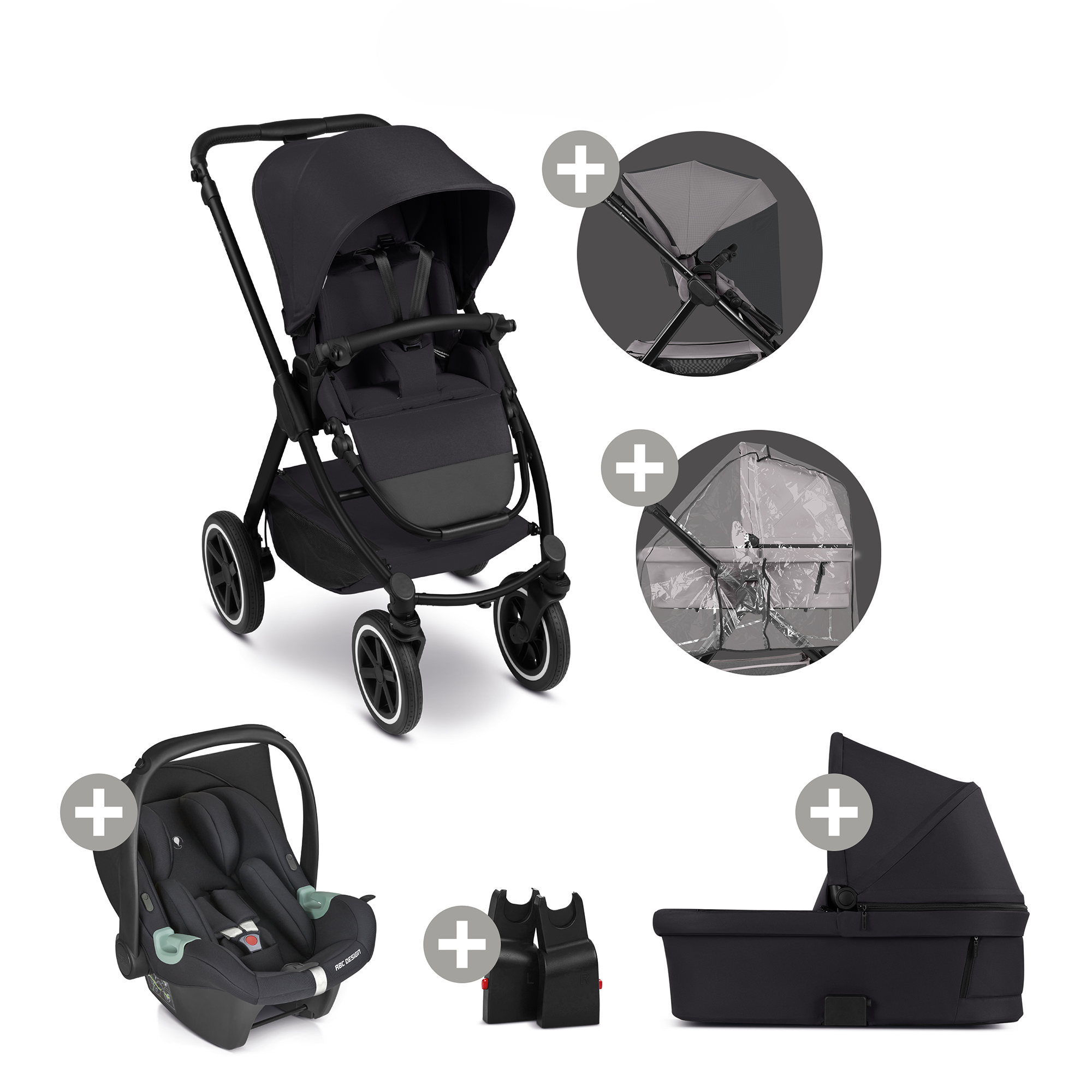 Kinderwagen Komplettsets, ABC DESIGN, Schwarz – Produktansicht