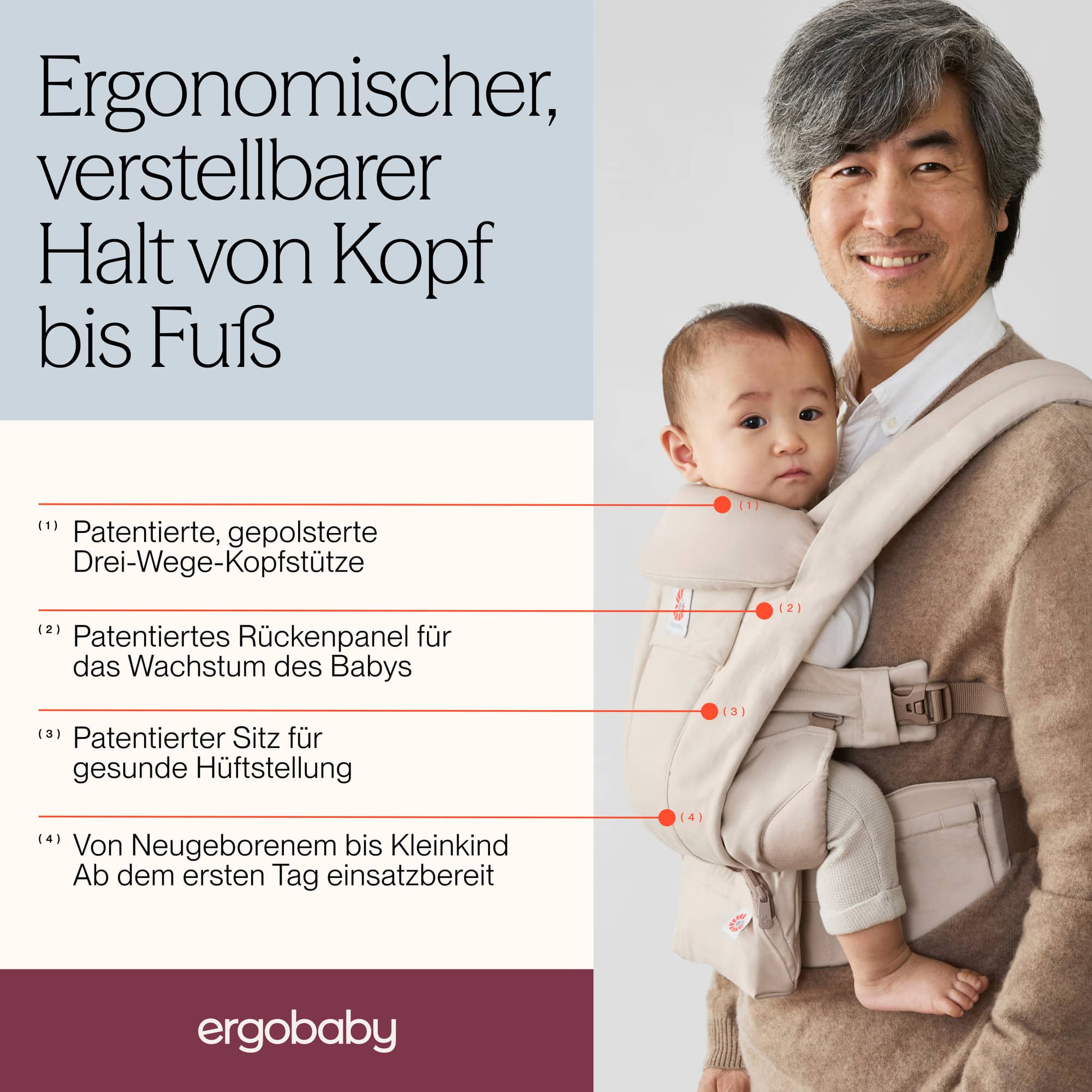 Fullbuckle Tragen, ERGObaby, Schwarz – Produktansicht