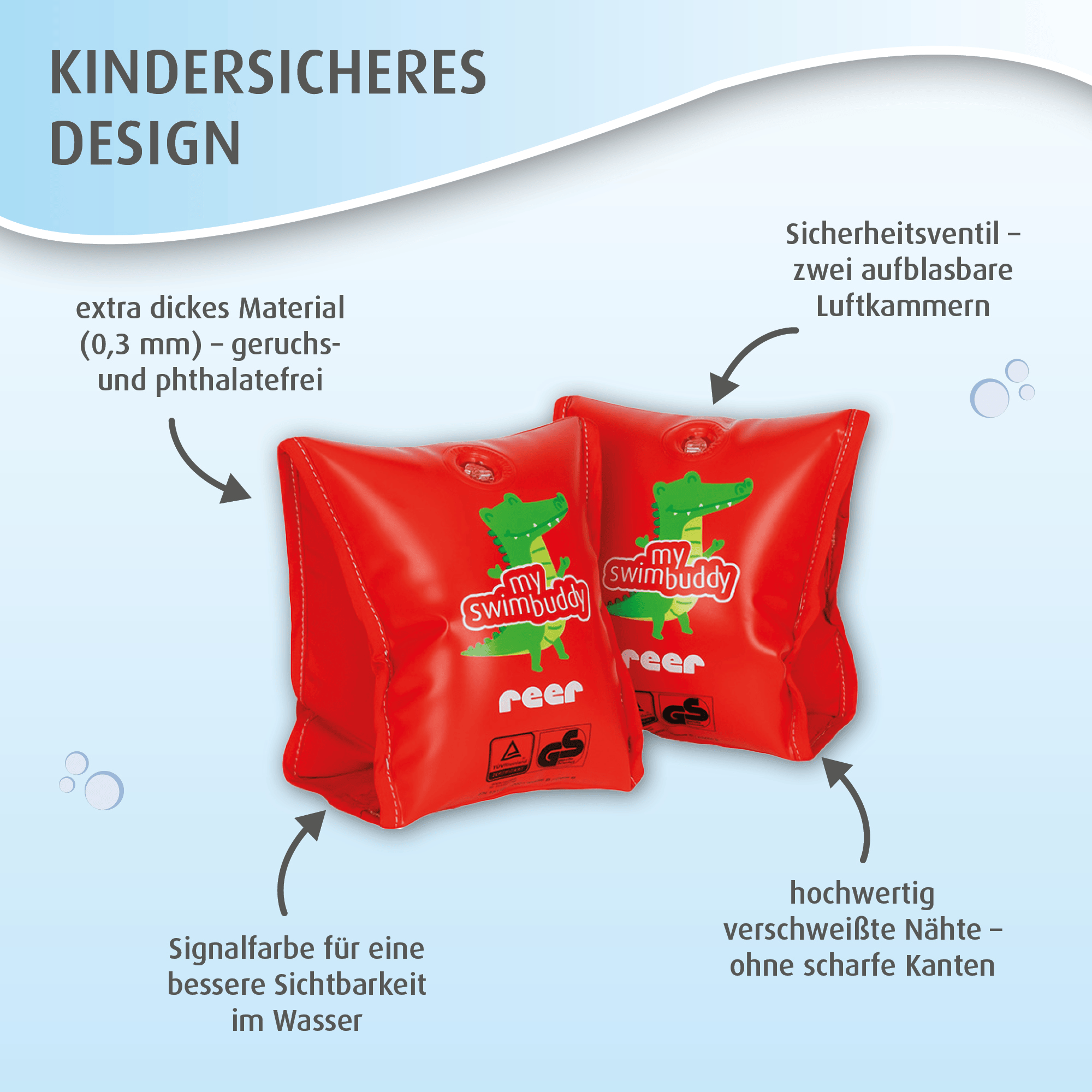 Schwimmflügel & Schwimmhilfen, reer, Rot – Produktansicht