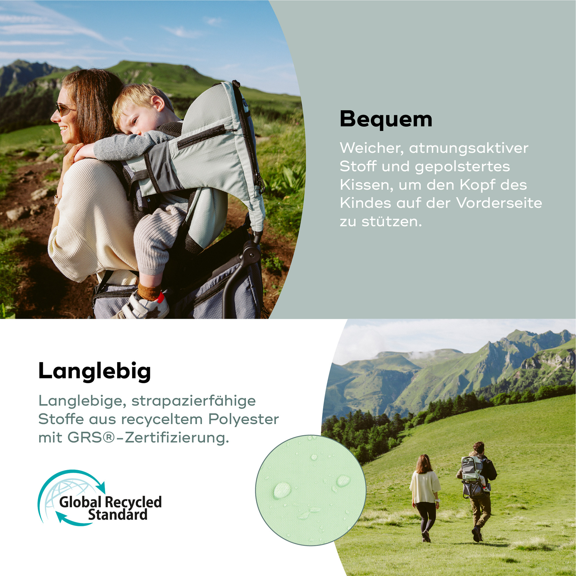 Rückentragen, babymoov, Grün – Produktansicht