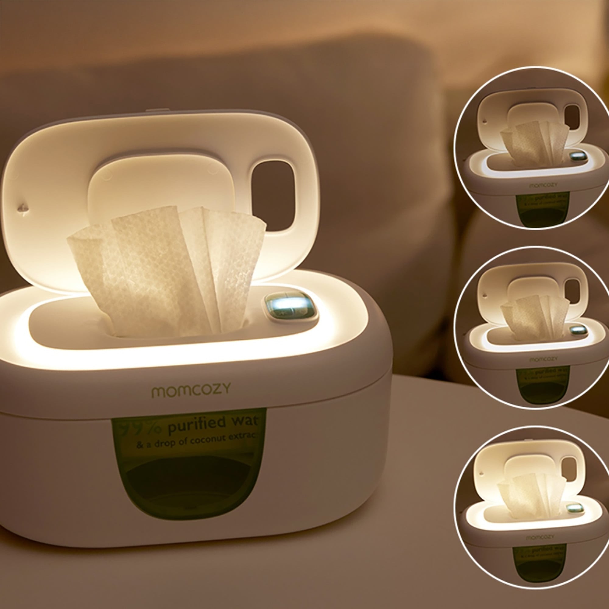 Feuchttücherboxen, momcozy, Weiß – Produktansicht
